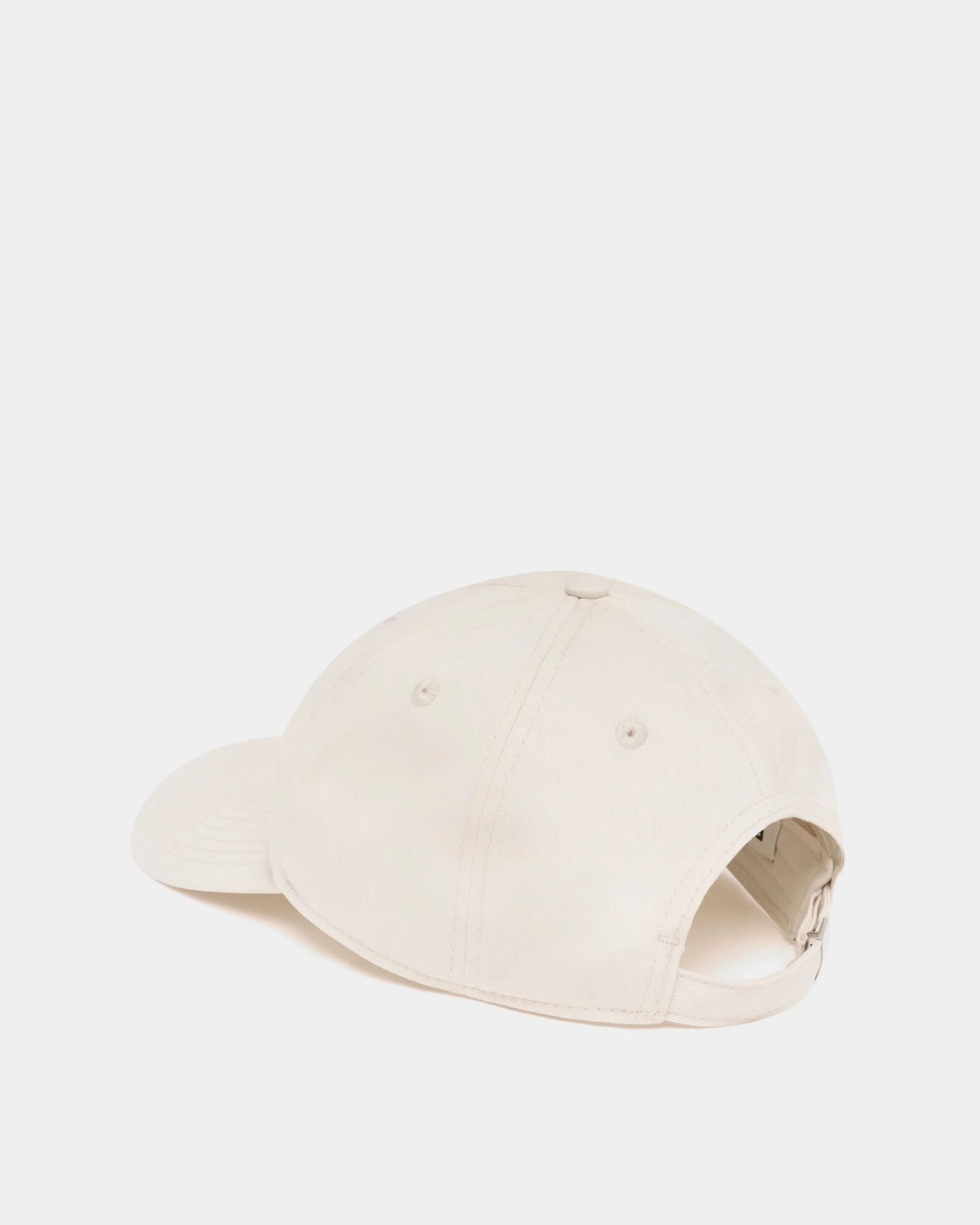 Tennis Collection Baseball Hat in Ivory Cotton with Embroidery - Image 3