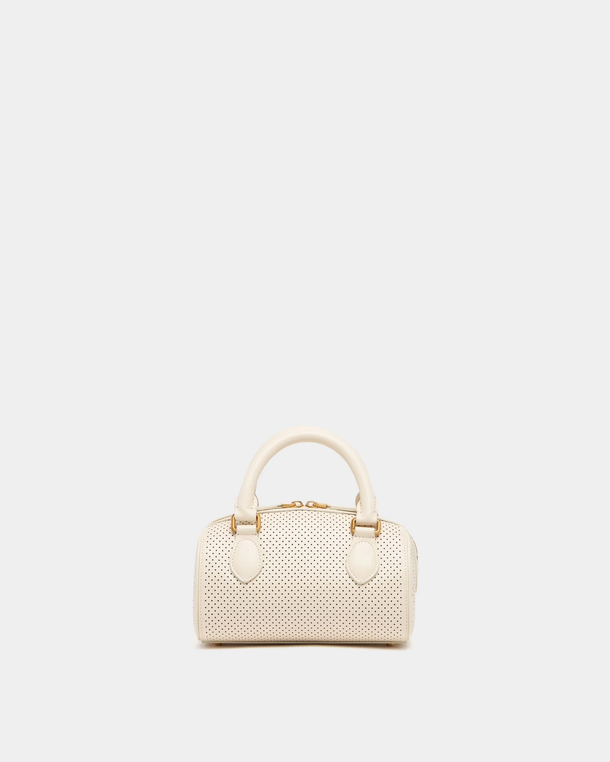 Tennis Collection Minibag in Ivory Perforated Leather - Image 2