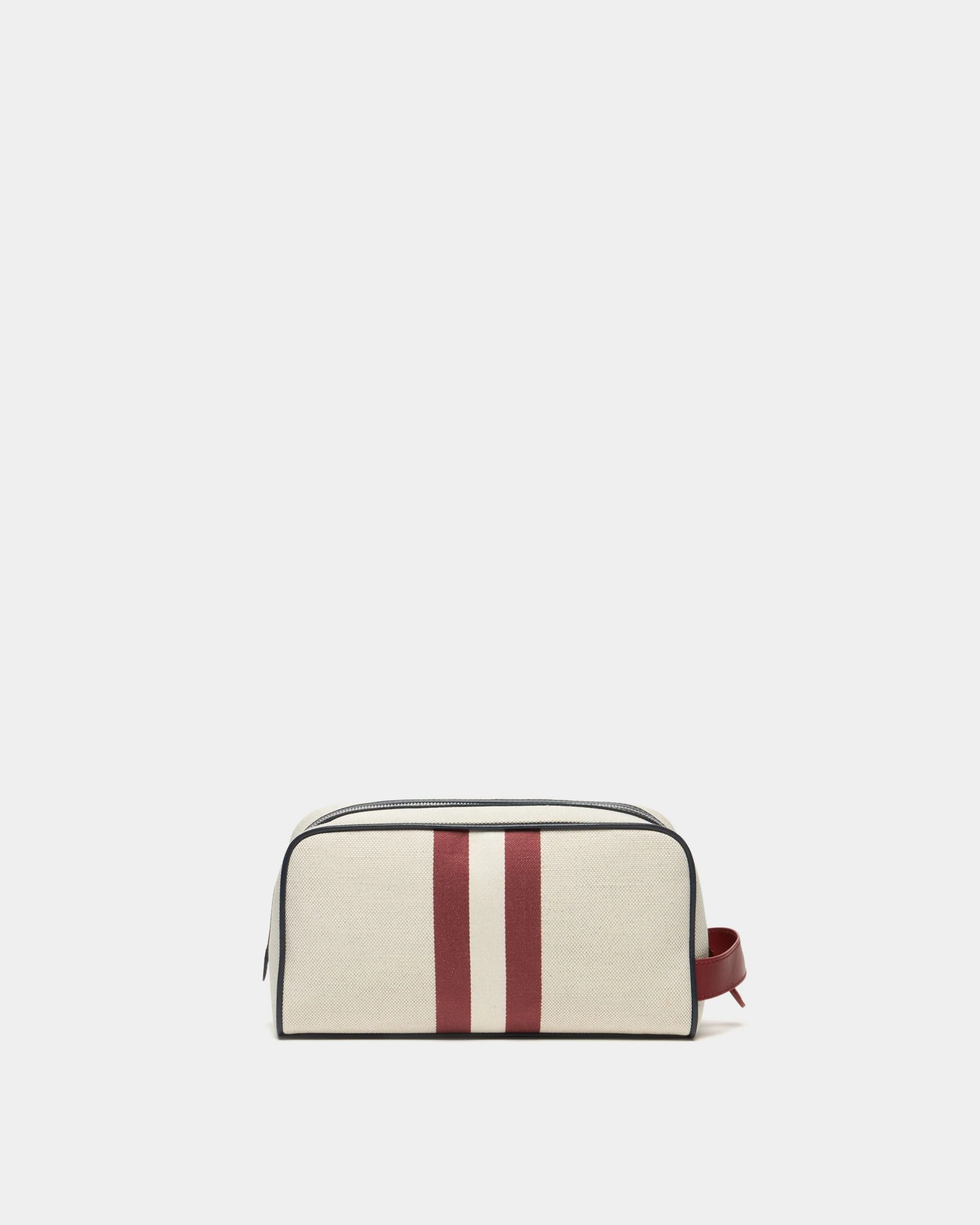 Tennis Collection Necessaire in Ivory Cotton Canvas and Leather - Image 2