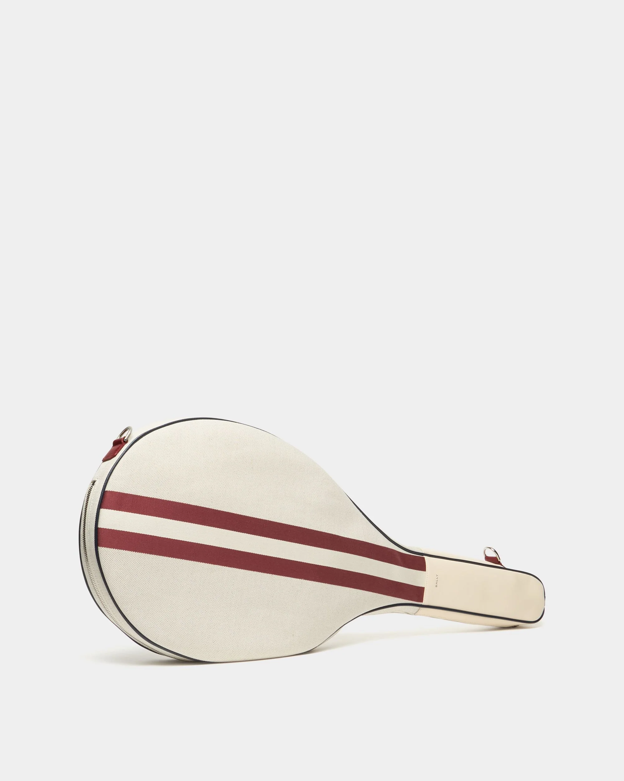 Tennis Collection Racket Case in Natural Cotton Canvas and Leather - Image 4