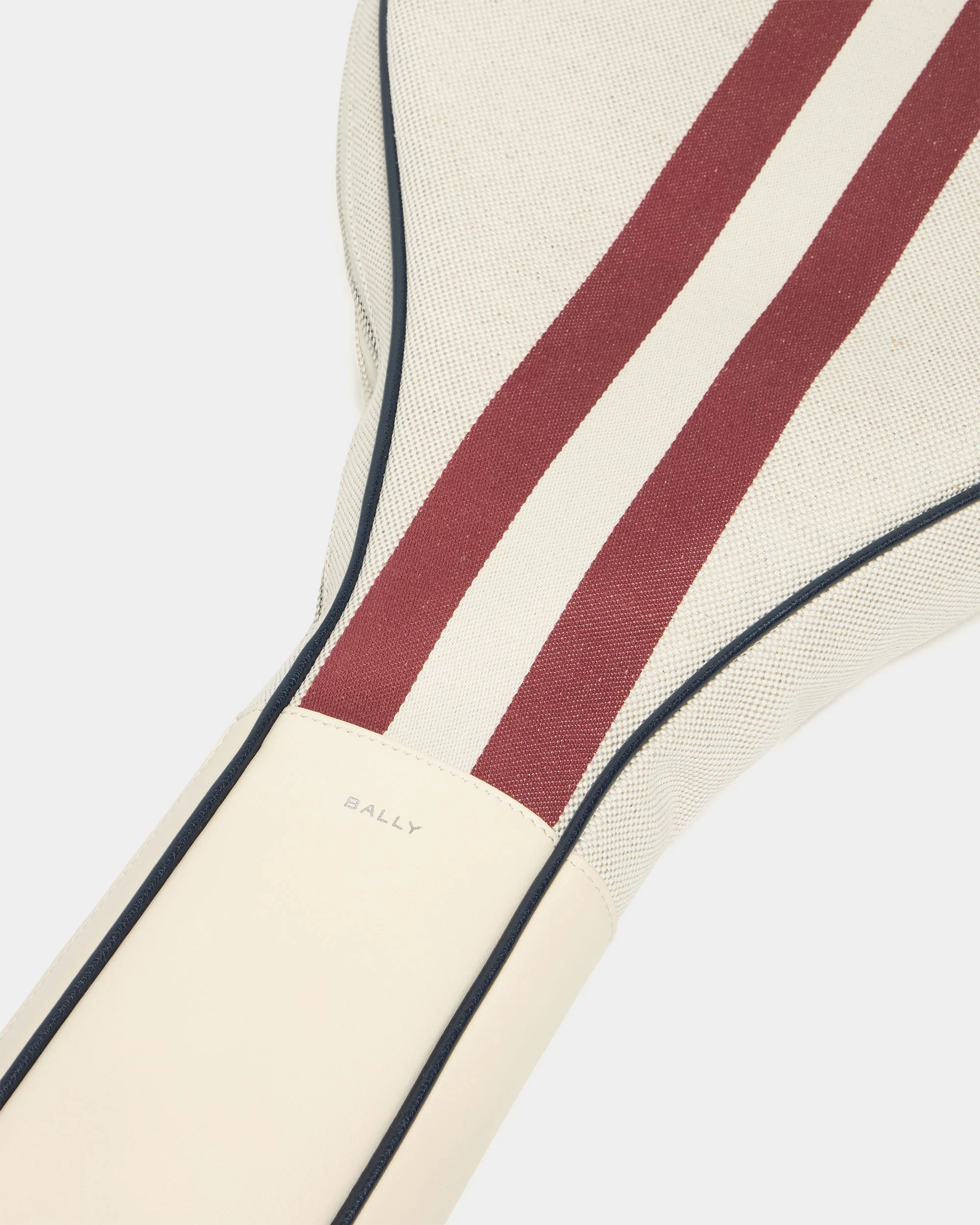 Tennis Collection Racket Case in Natural Cotton Canvas and Leather - Image 6