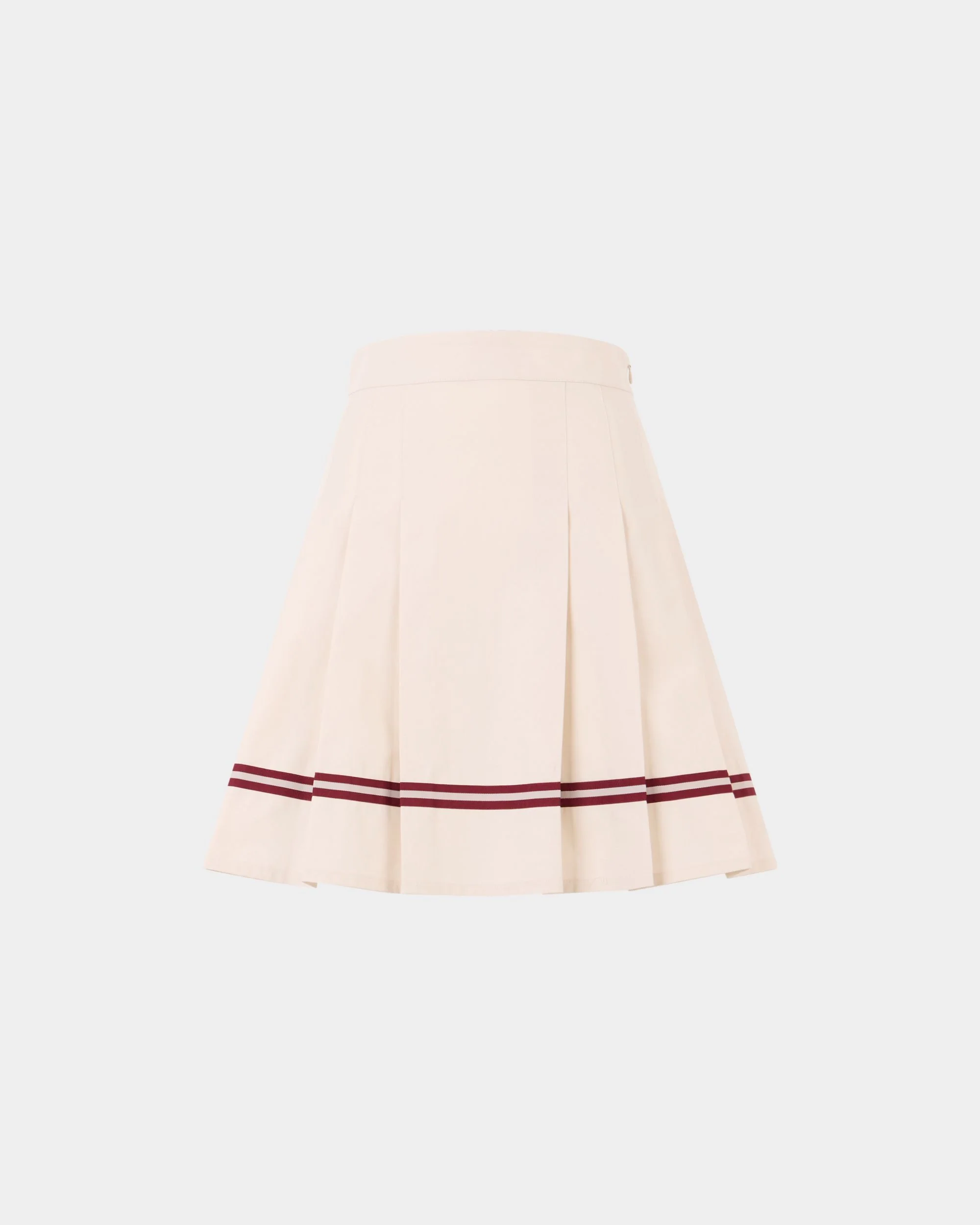 Tennis Collection Skirt With Bally Ribbon Details in Ivory Cotton