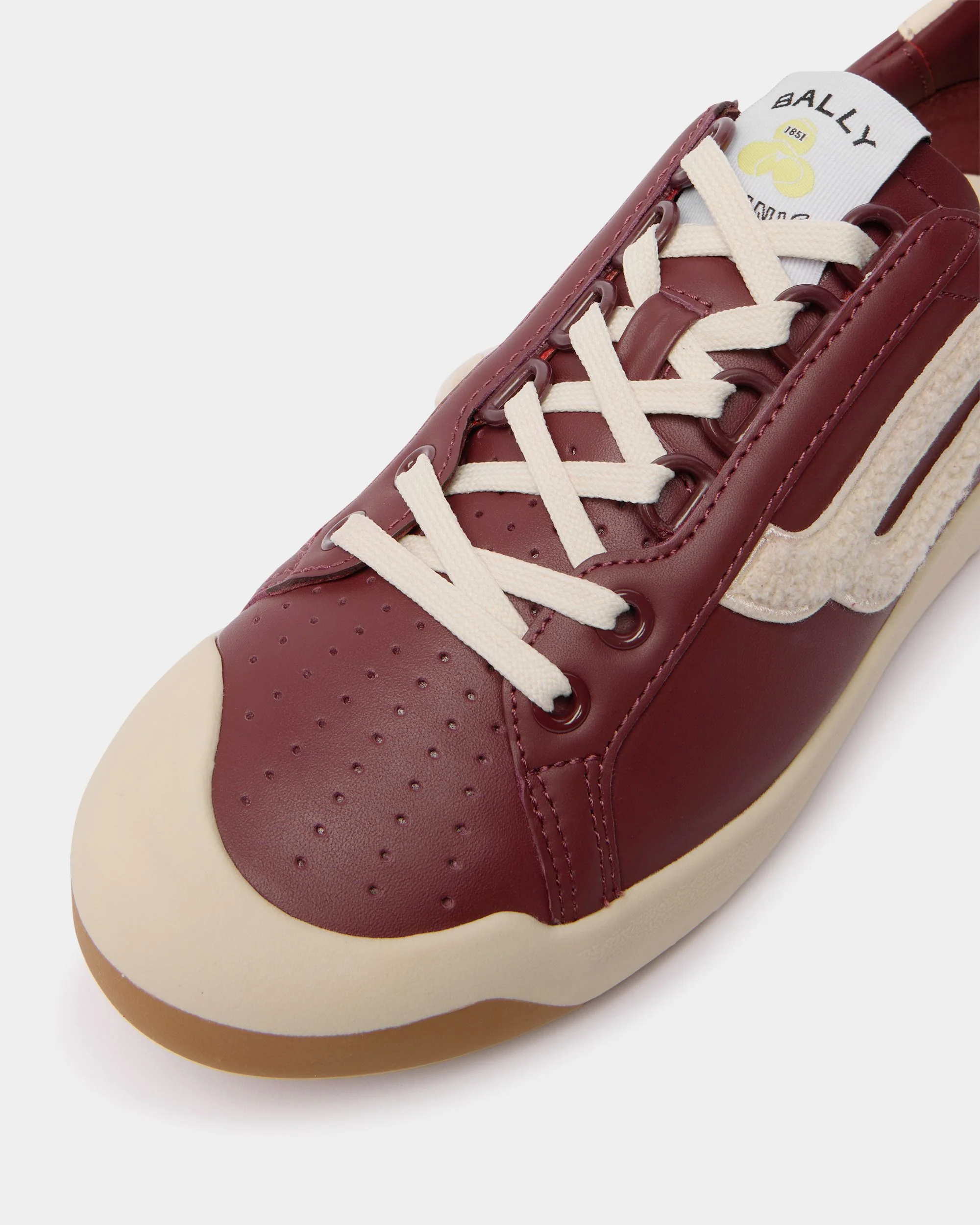 Tennis Collection Sneaker in Heritage Red and Ivory Leather - Image 6