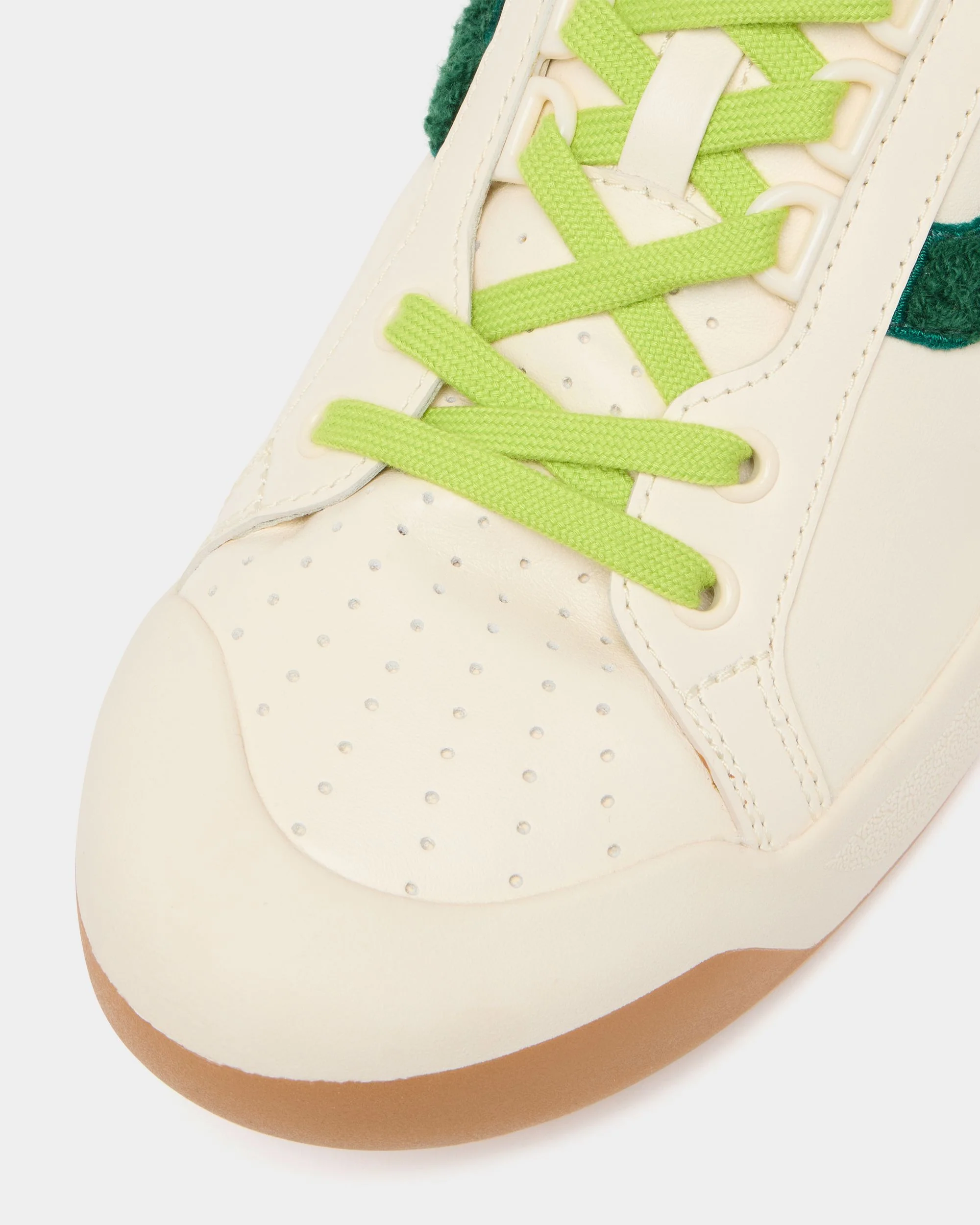 Tennis Collection Sneaker in White and Green Leather - Image 6