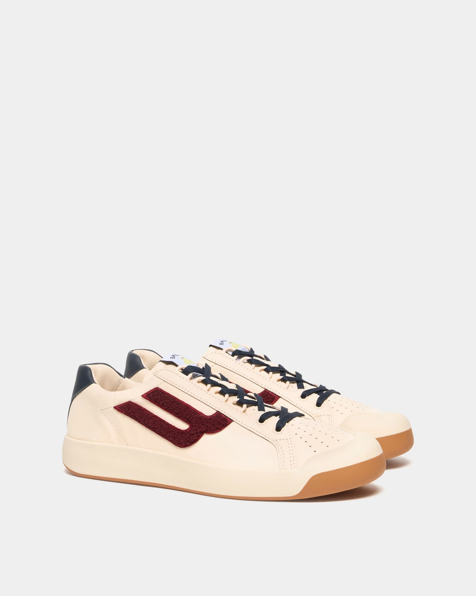 Tennis Collection Sneaker in White and Red Leather - Image 3