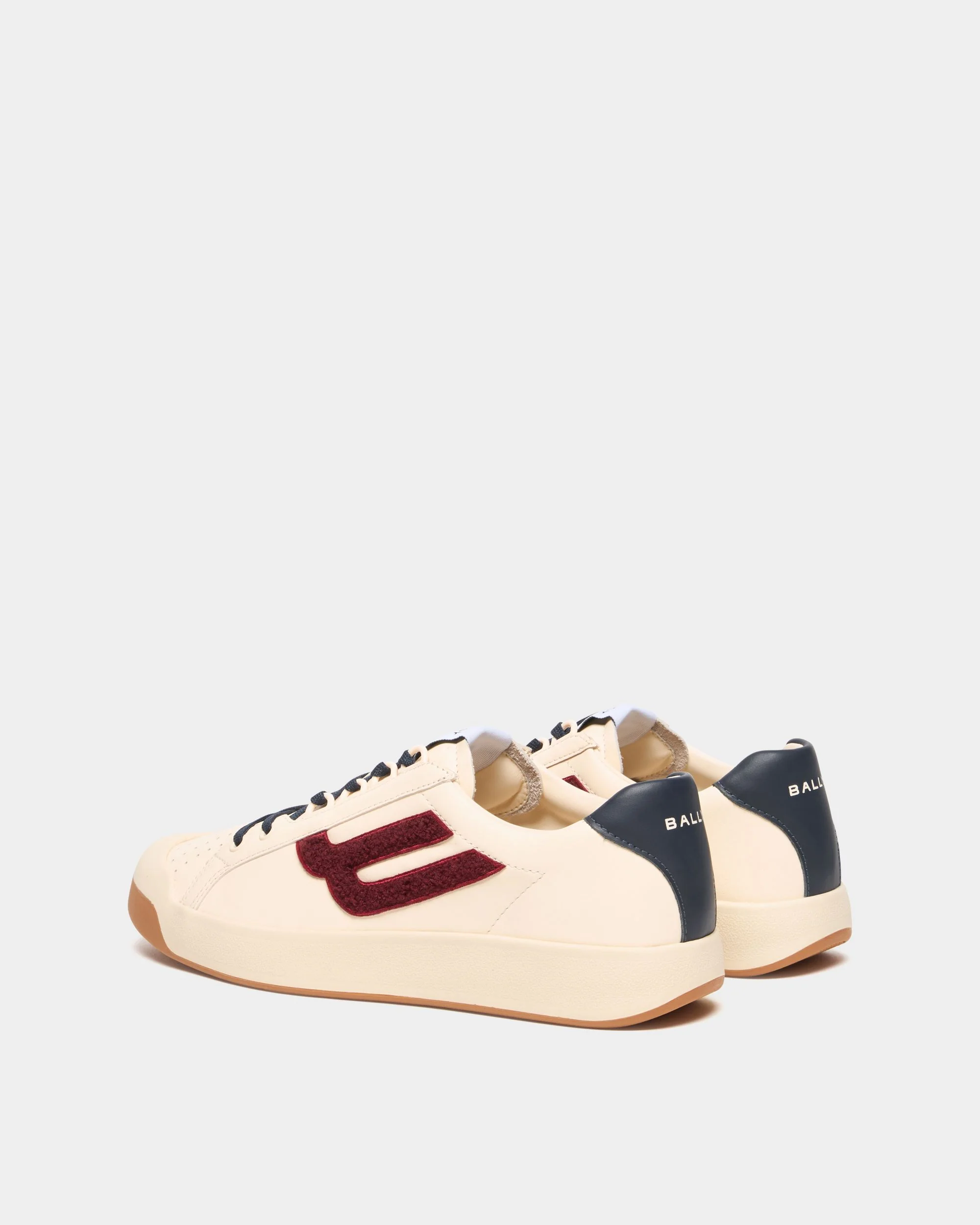 Tennis Collection Sneaker in White and Red Leather - Image 4