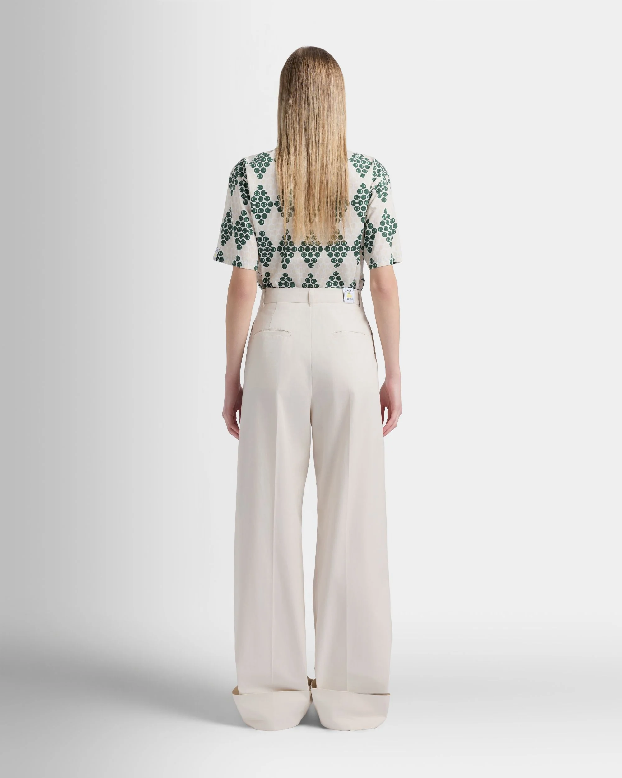 Tennis Collection Trousers in Ivory Cotton - Image 6