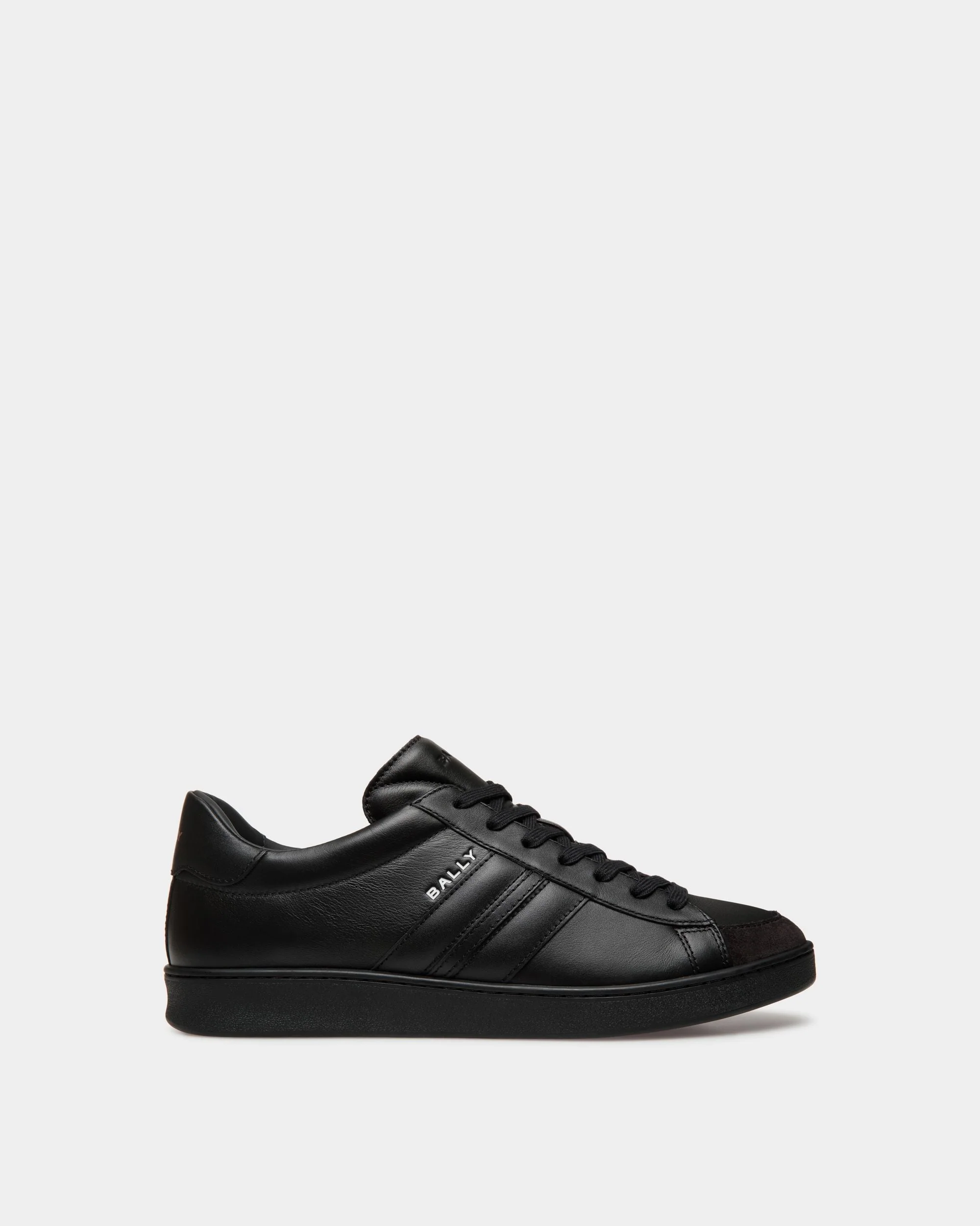 Tennis Sneaker In Black Leather