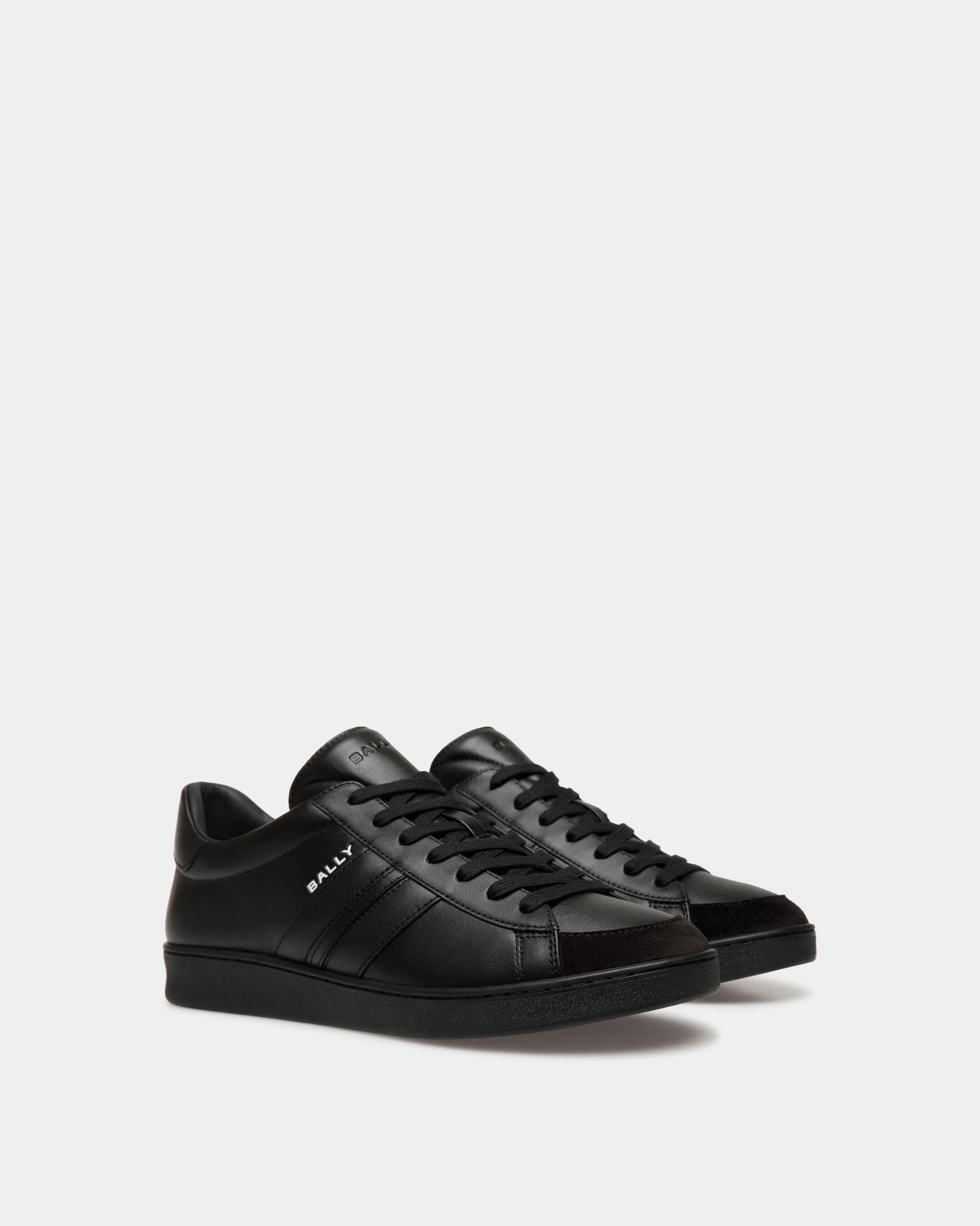 Tennis Sneaker In Black Leather - Image 3