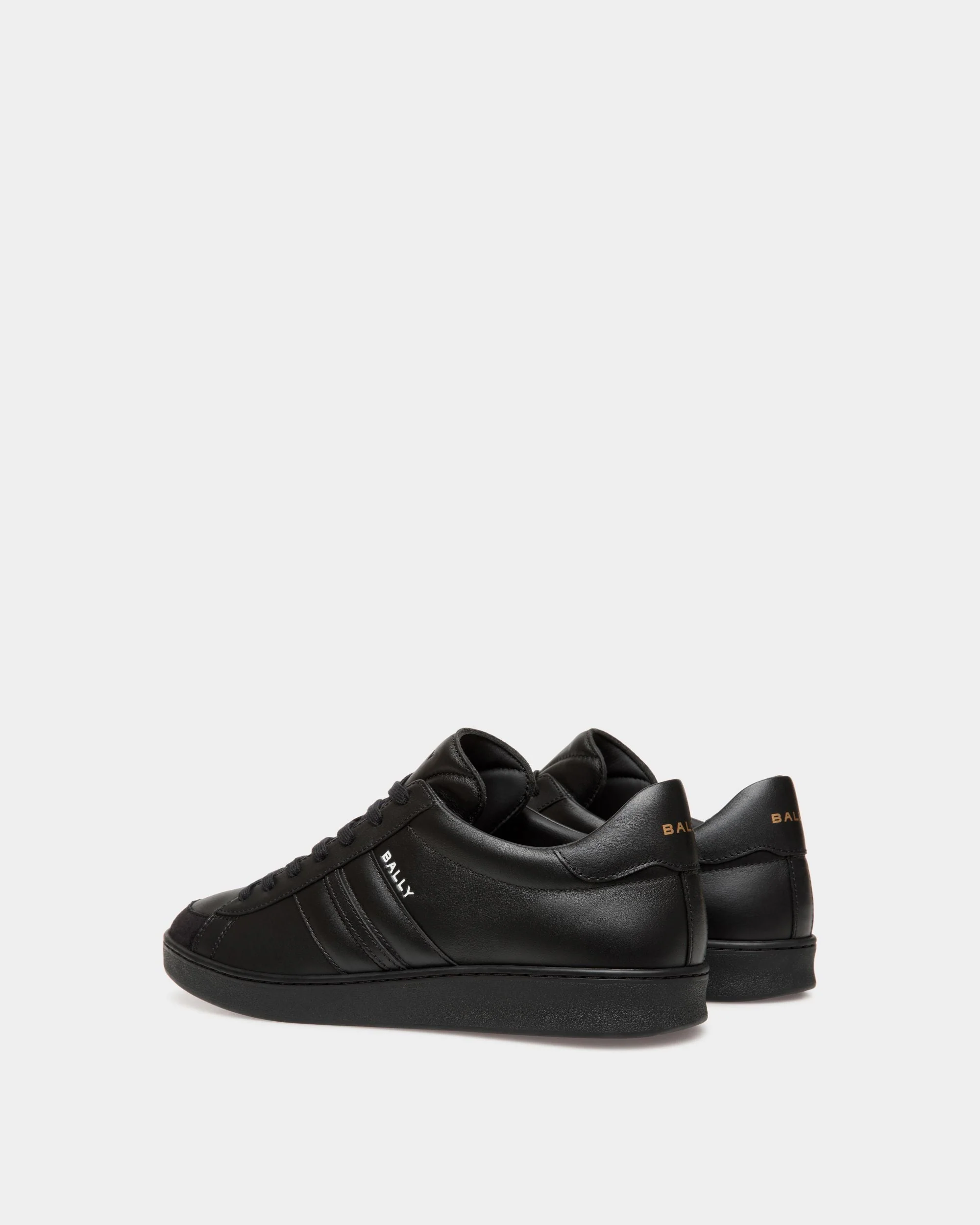 Tennis Sneaker In Black Leather - Image 4