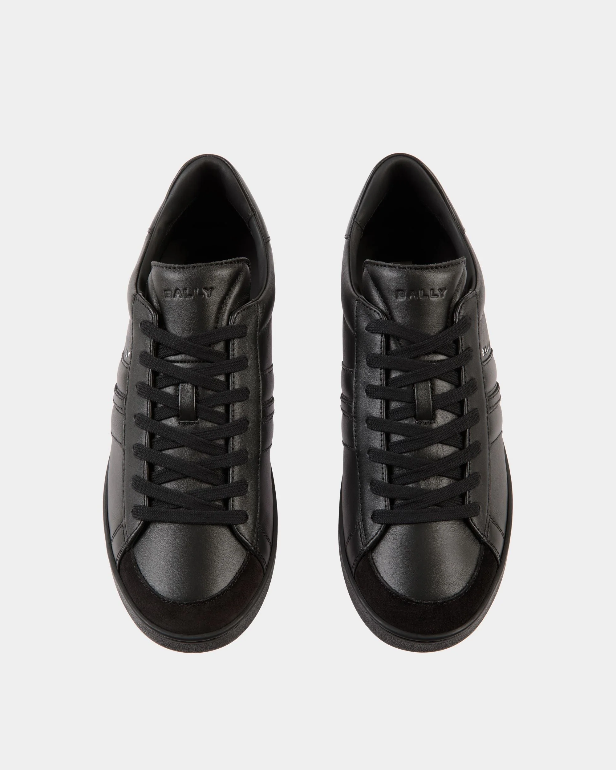 Tennis Sneaker In Black Leather - Image 5