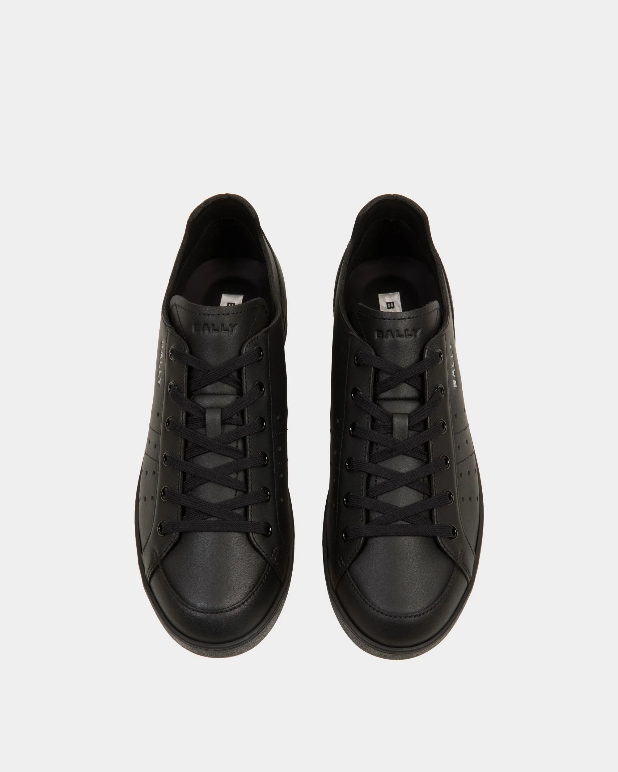 Tennis Sneaker in Black Leather - Image 5