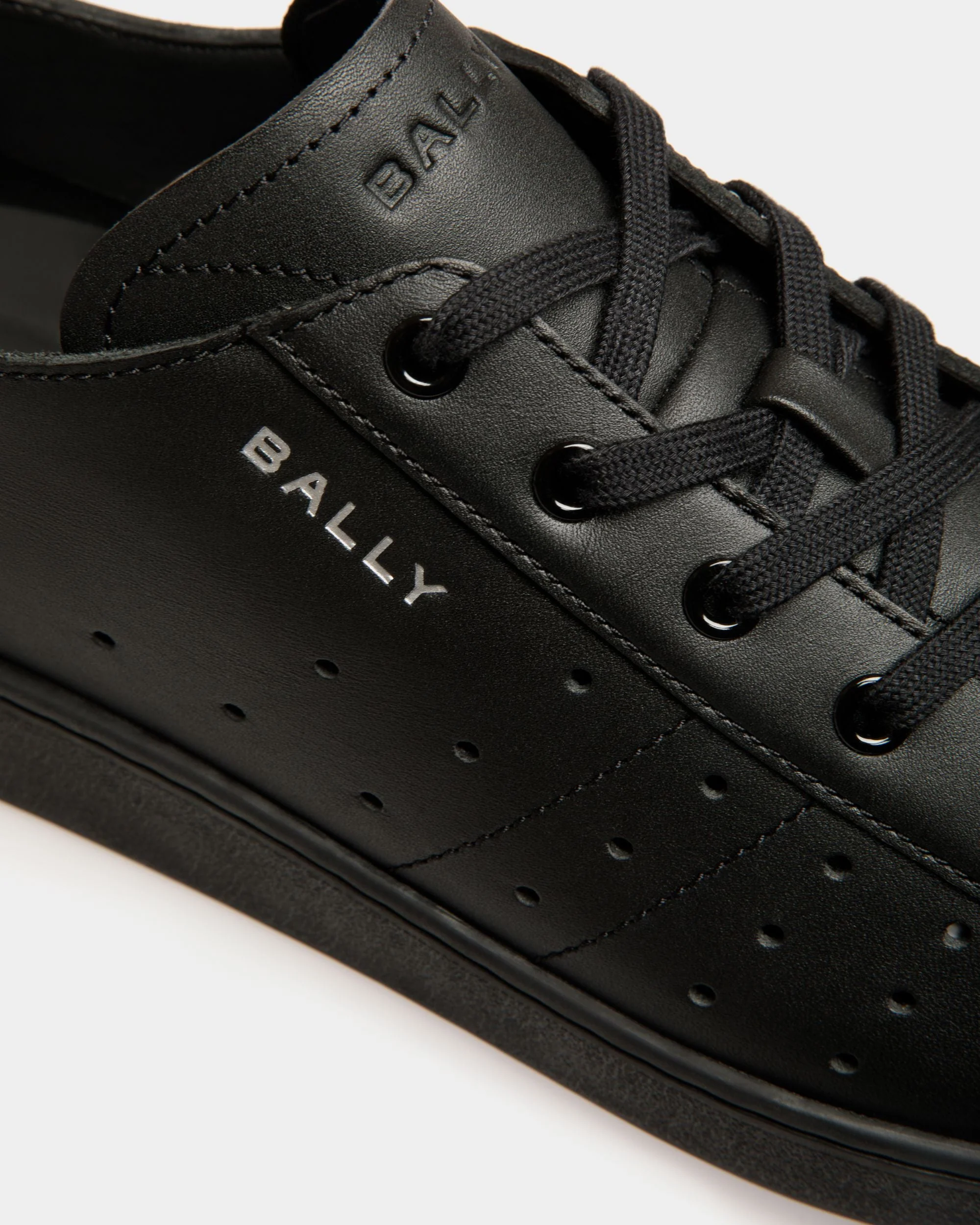 Tennis Sneaker in Black Leather - Image 6