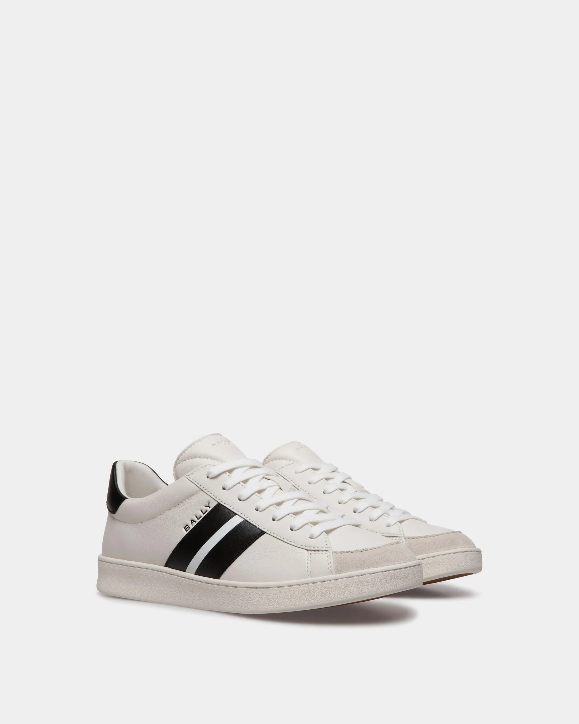 Tennis Sneaker In White And Black Leather - Image 3