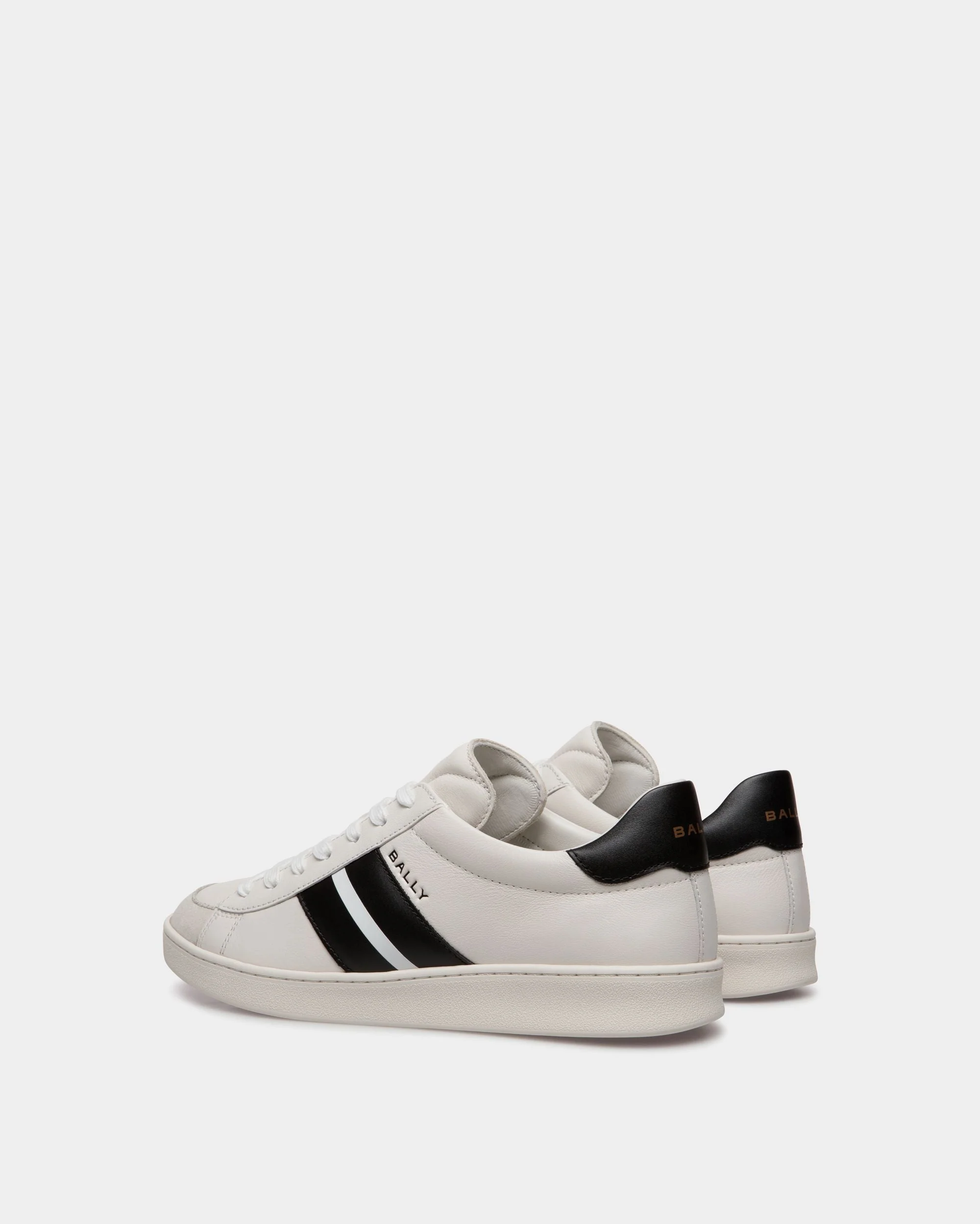 Tennis Sneaker In White And Black Leather - Image 4