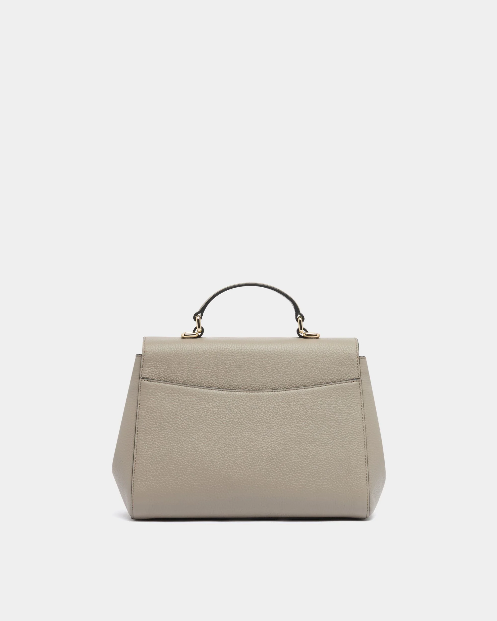 Top Handle Bag in Taupe Grained Leather - Image 3