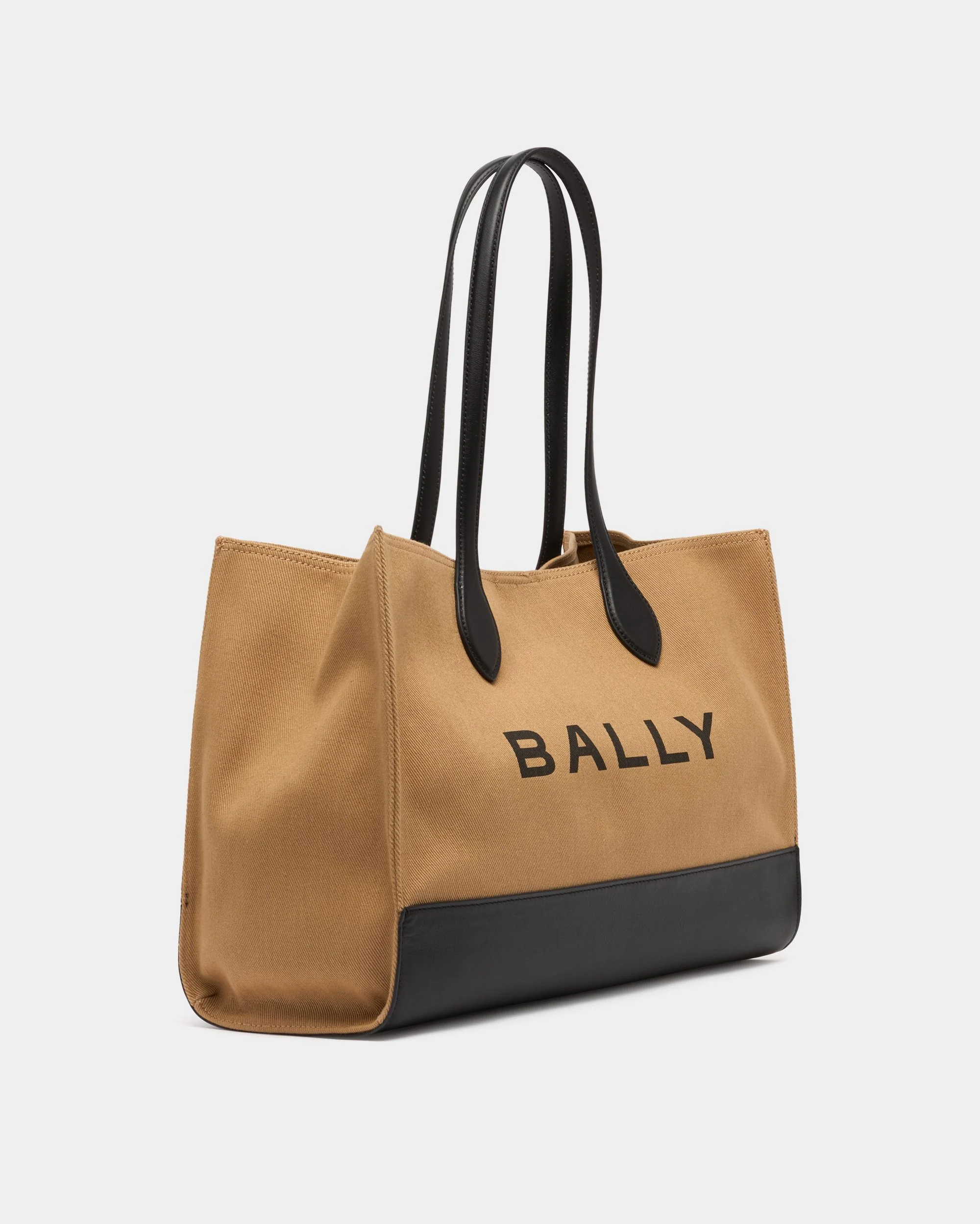 Tote Bag In Beige Canvas and Leather - Image 3