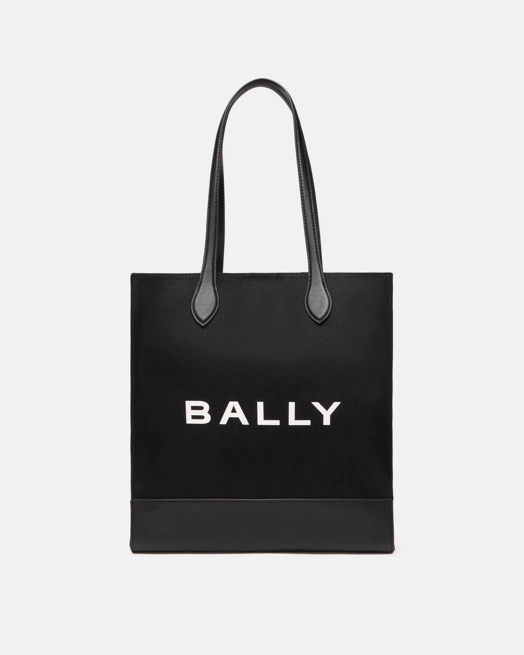 Tote Bag In Black Canvas and Leather