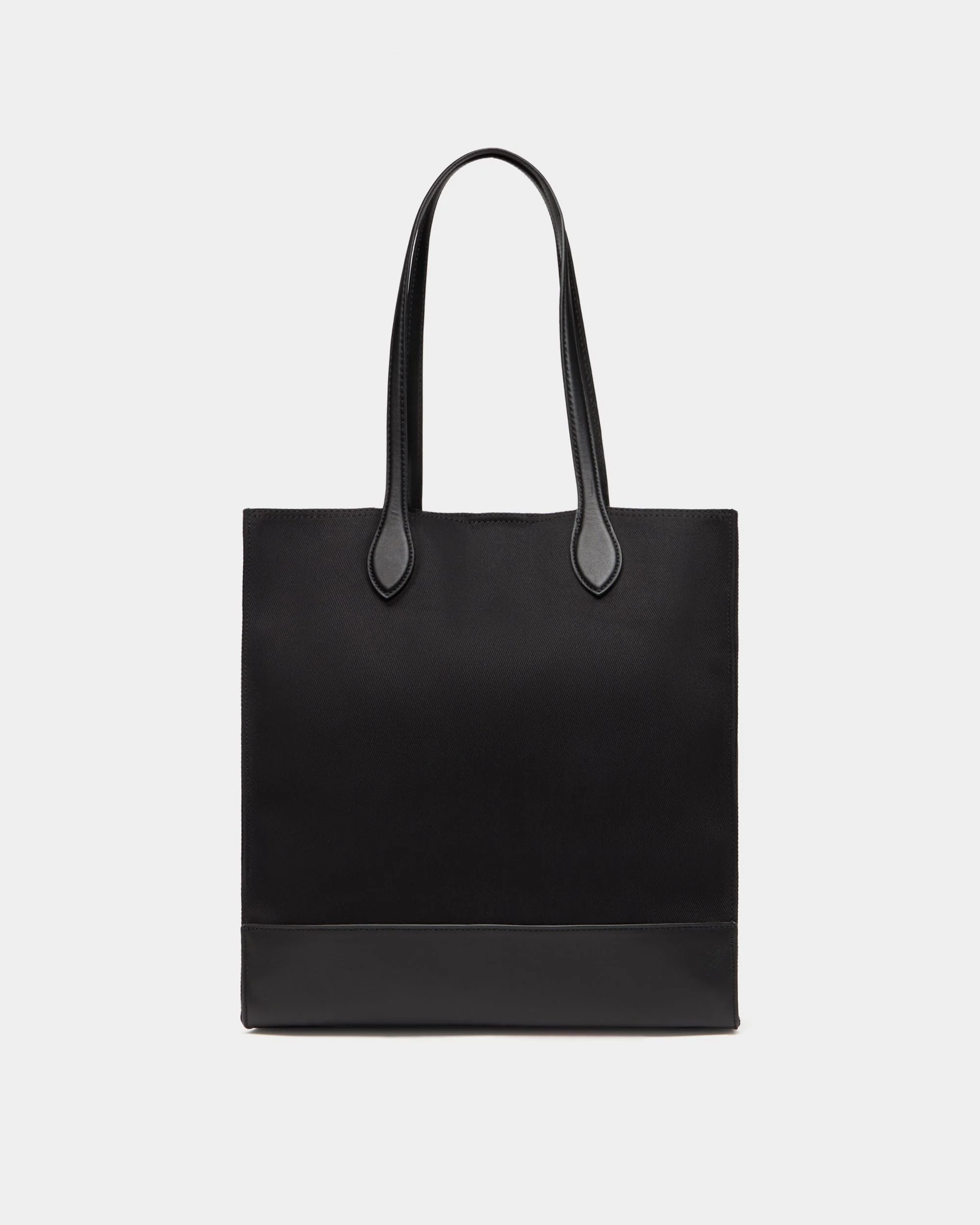 Tote Bag In Black Canvas and Leather - Image 2