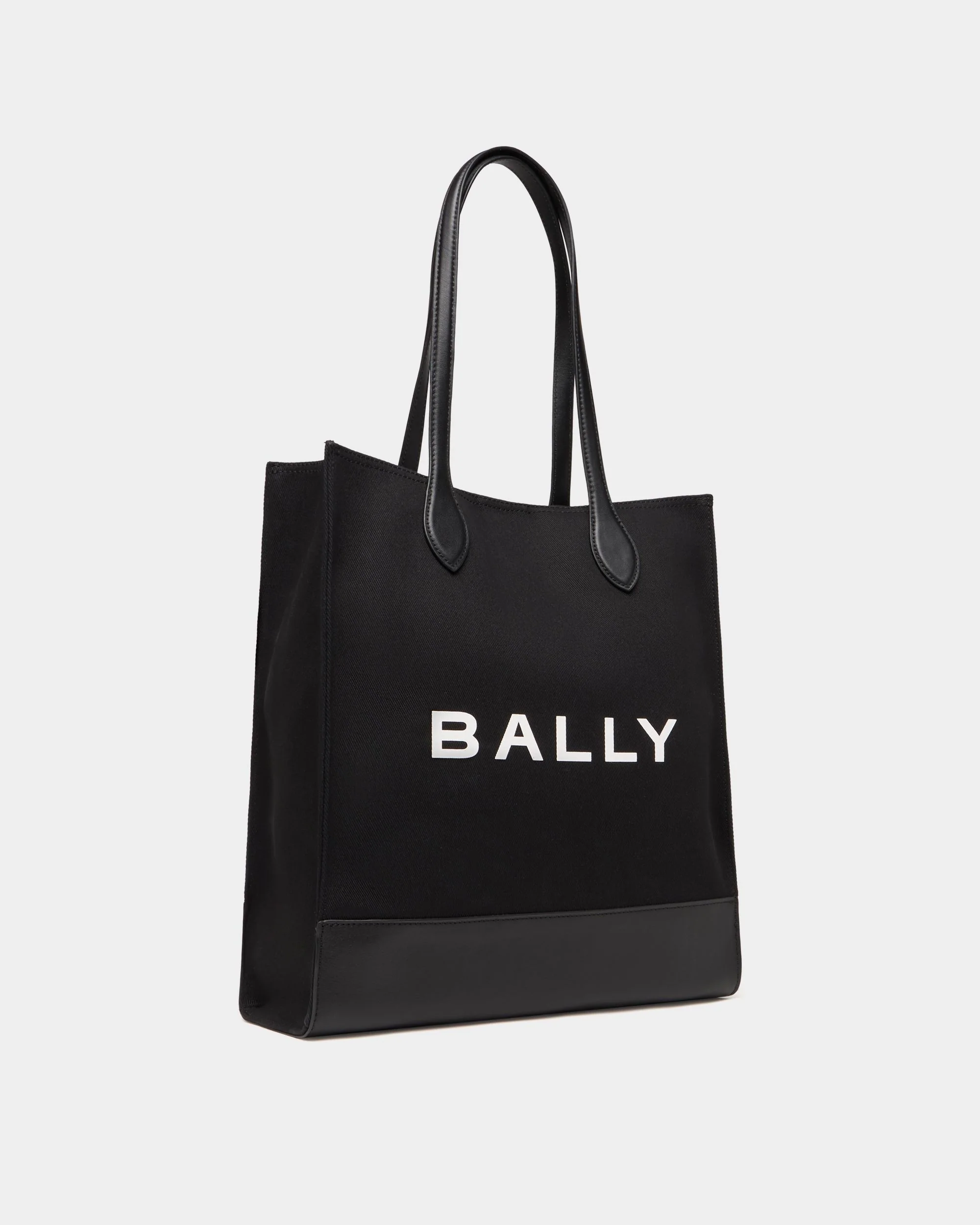 Tote Bag In Black Canvas and Leather - Image 3