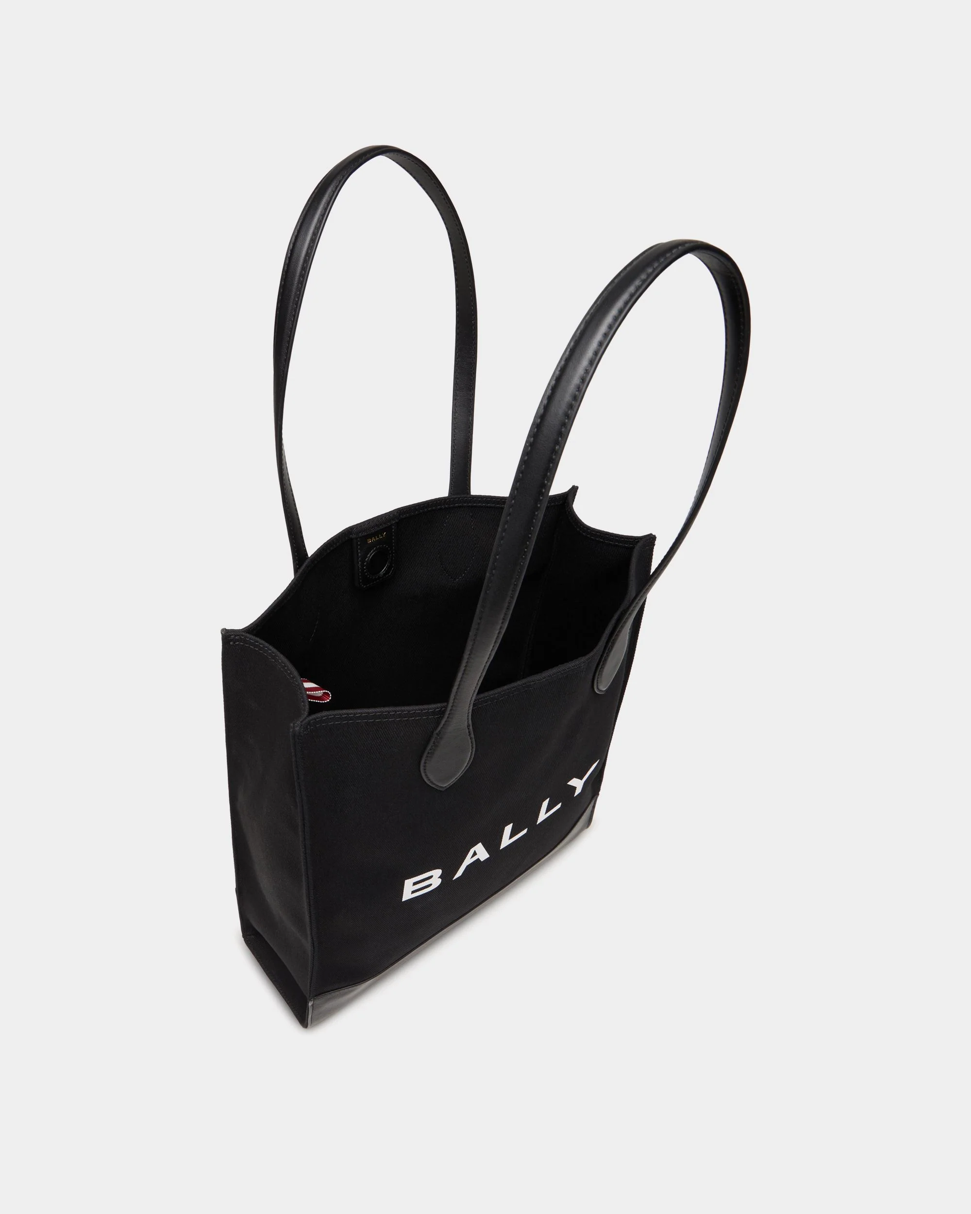 Tote Bag In Black Canvas and Leather - Image 4