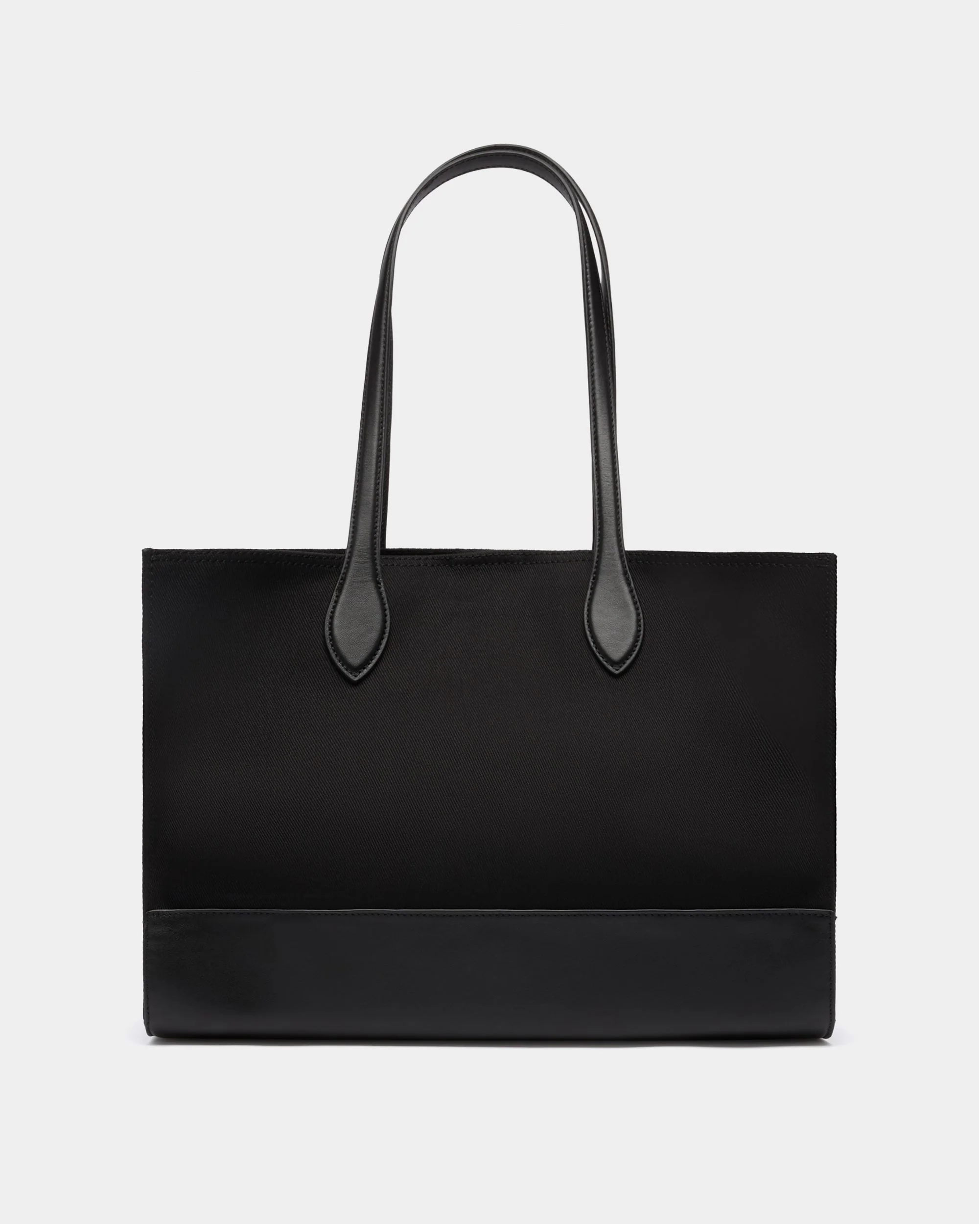 Tote Bag In Black Canvas and Leather - Image 2