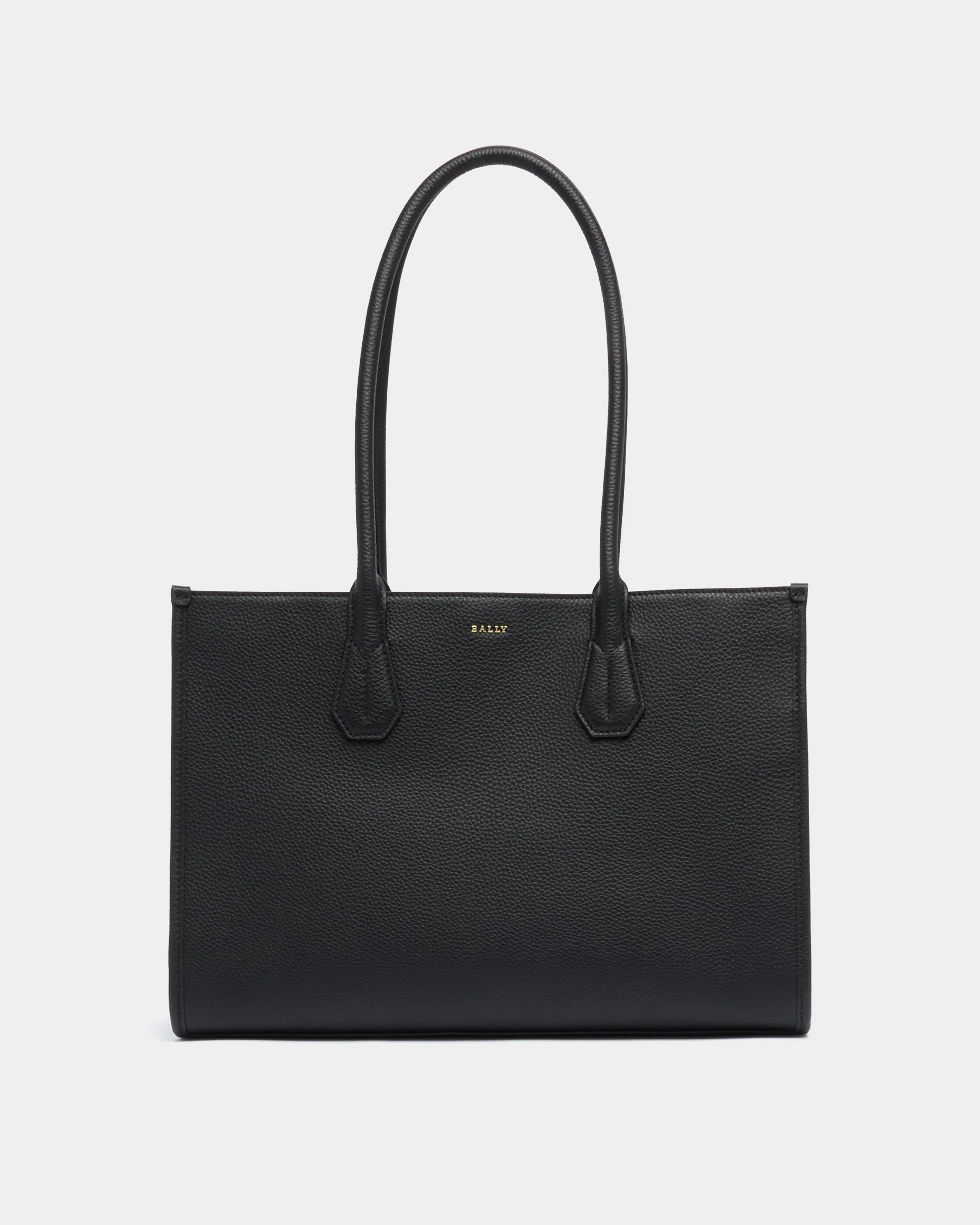 Tote Bag in Black Grained Leather
