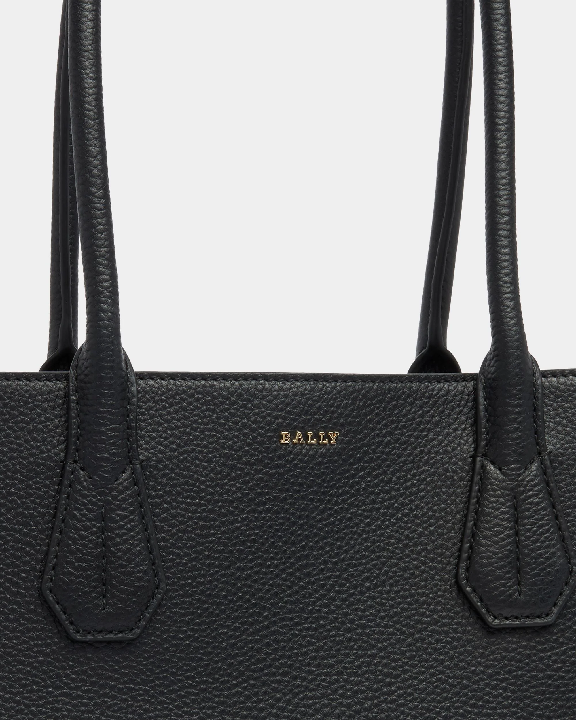 Tote Bag in Black Grained Leather - Image 6