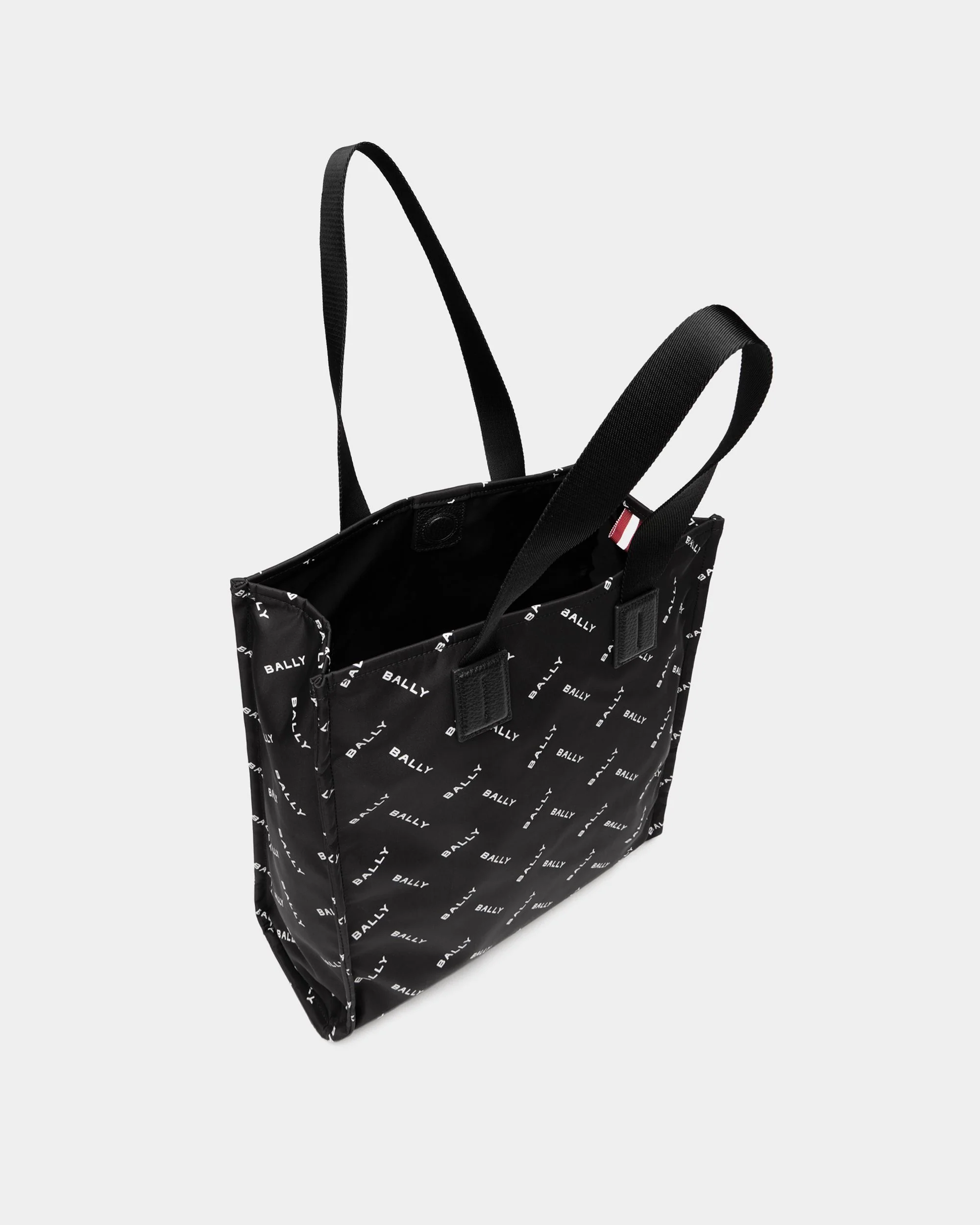 Tote Bag In Black Nylon With a Chevron Logo Print - Image 4