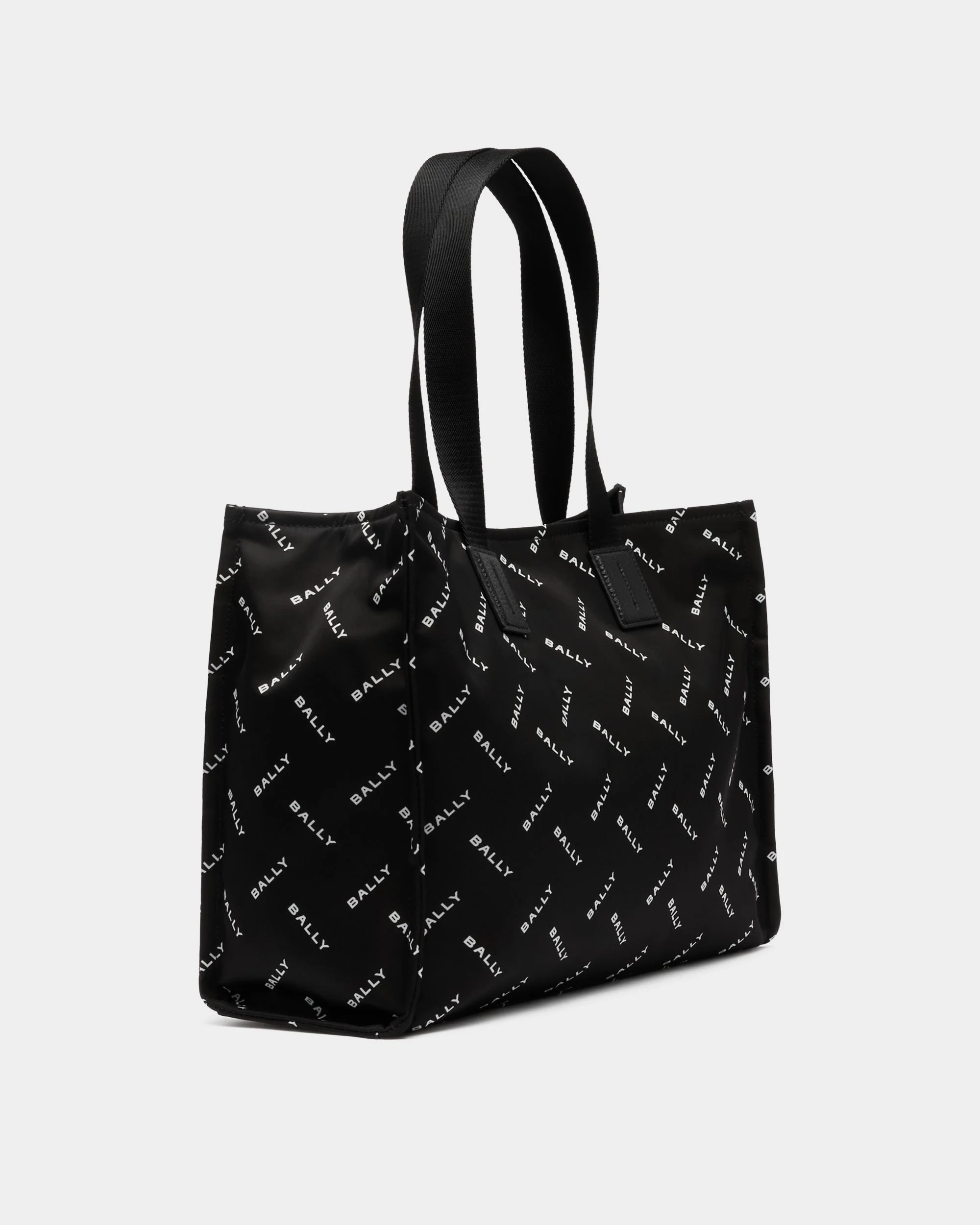 Tote Bag In Black Nylon With a Chevron Logo Print - Image 3