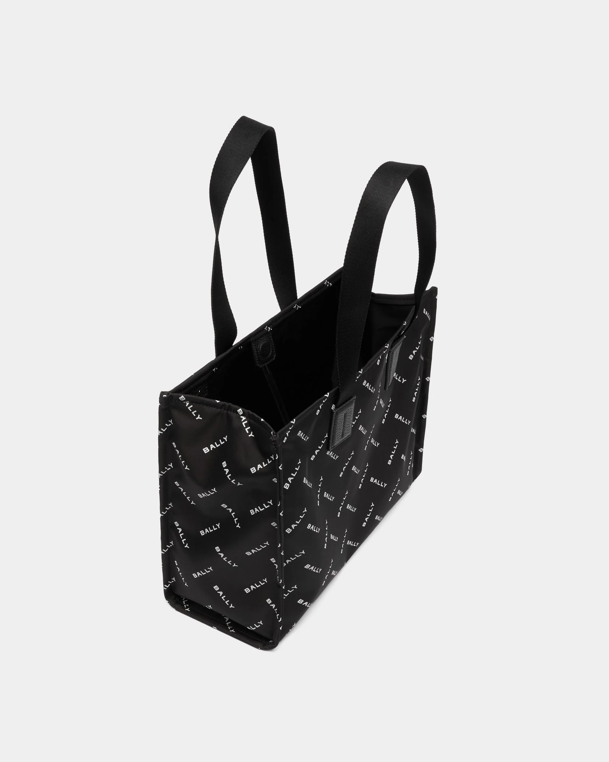 Tote Bag In Black Nylon With a Chevron Logo Print - Image 4