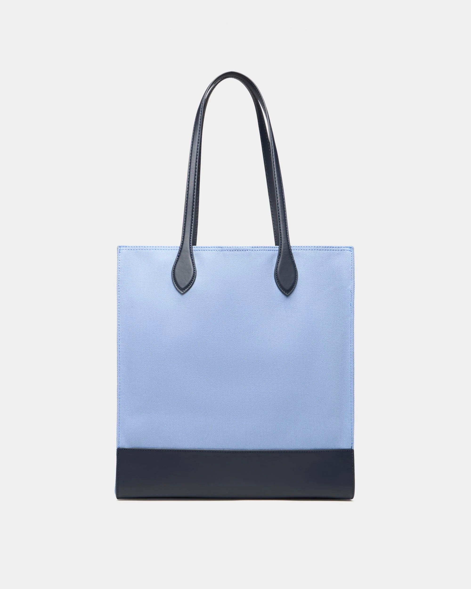 Tote Bag In Blue Canvas and Leather - Image 2