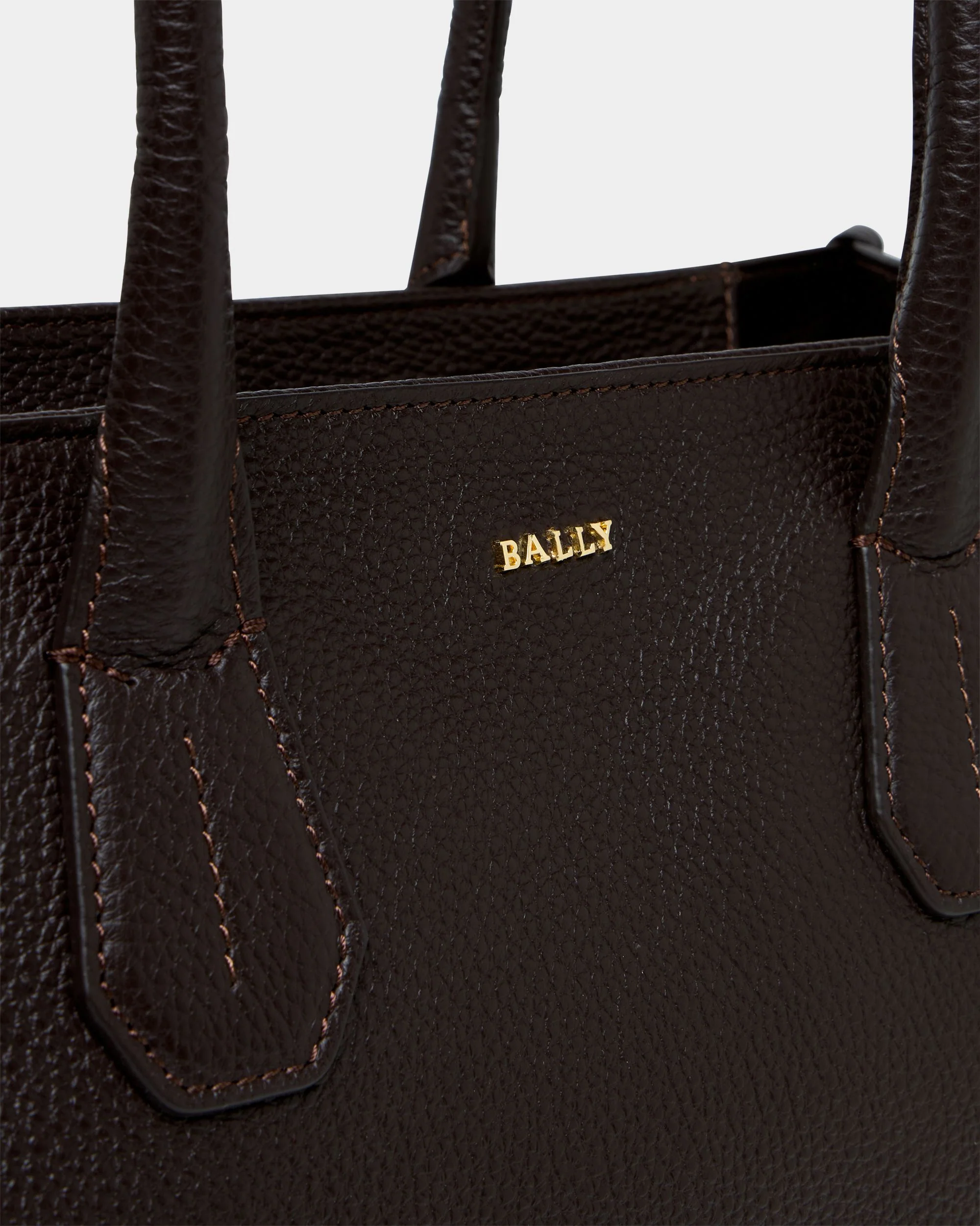 Tote Bag In Brown Grained Leather - Image 5