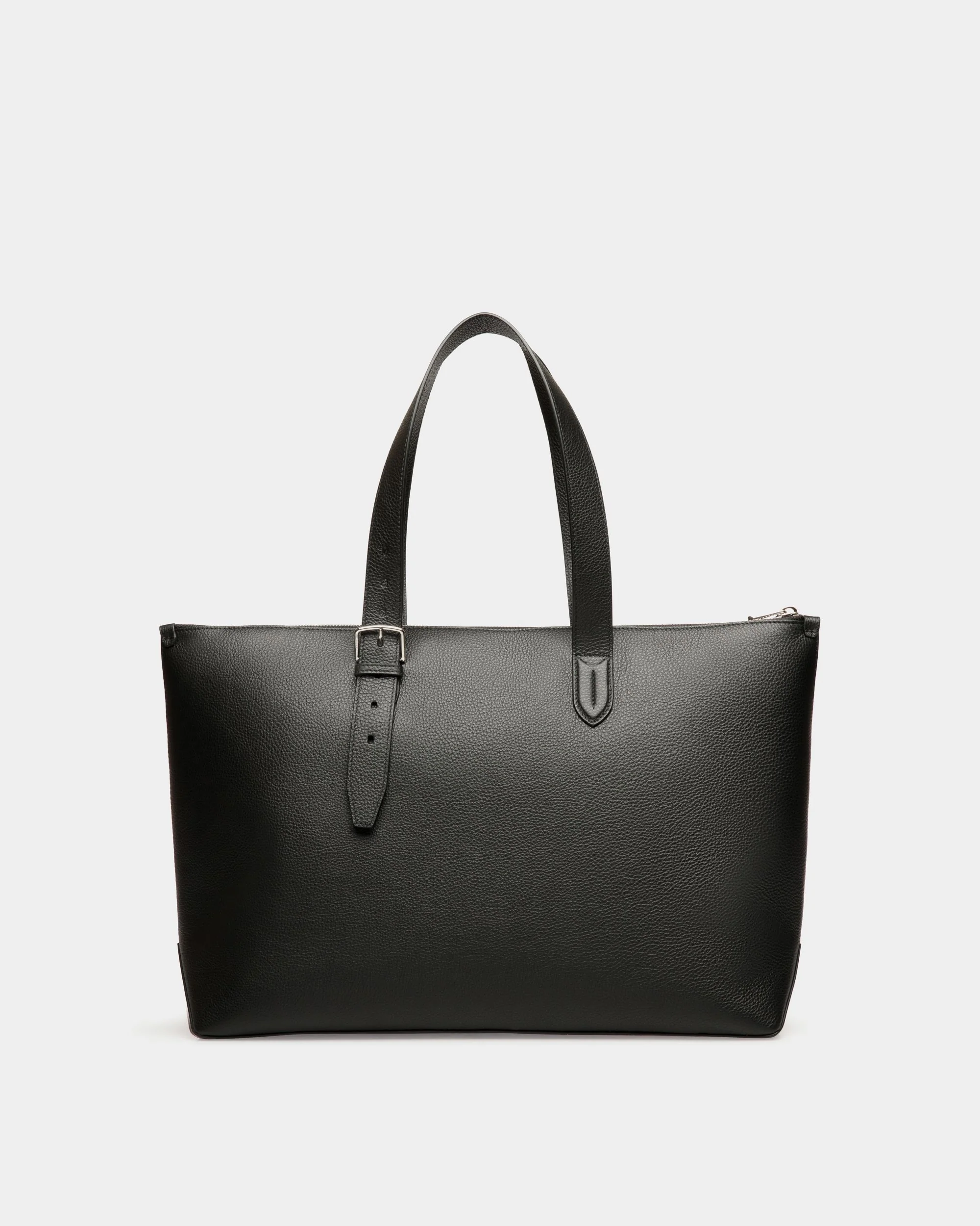 Tote in Black Grained Leather - Image 2