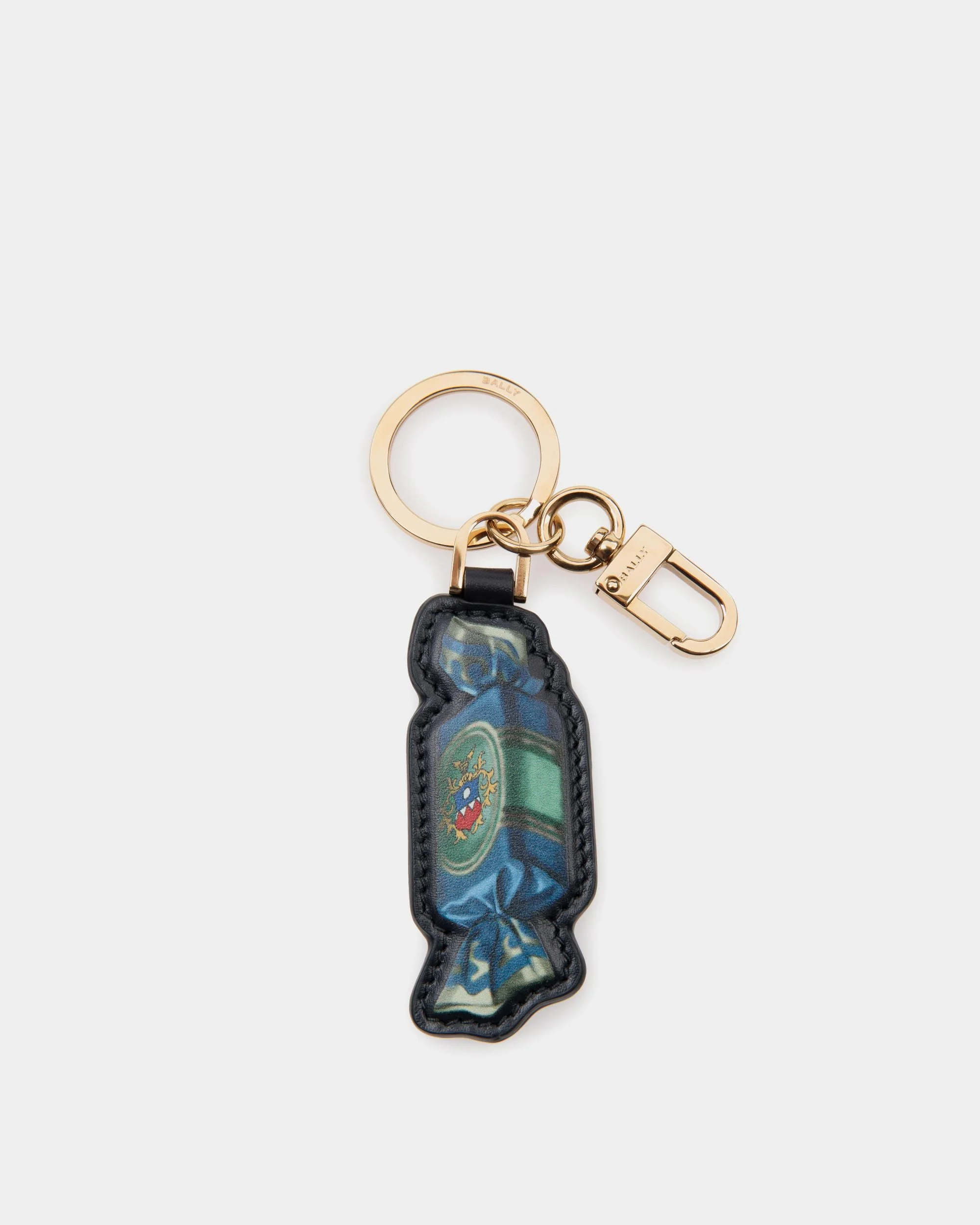 Unda Keychain In Choco-Candy Print Leather