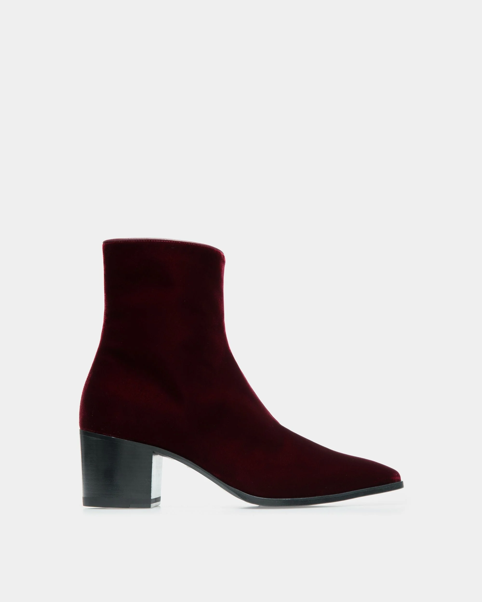 Velez Boots In Burgundy Velvet