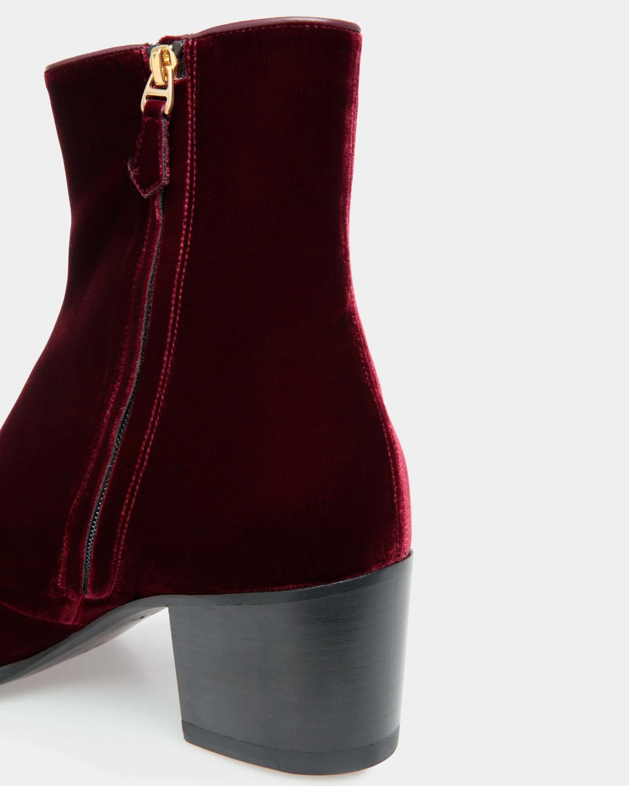 Velez Boots In Burgundy Velvet - Image 4
