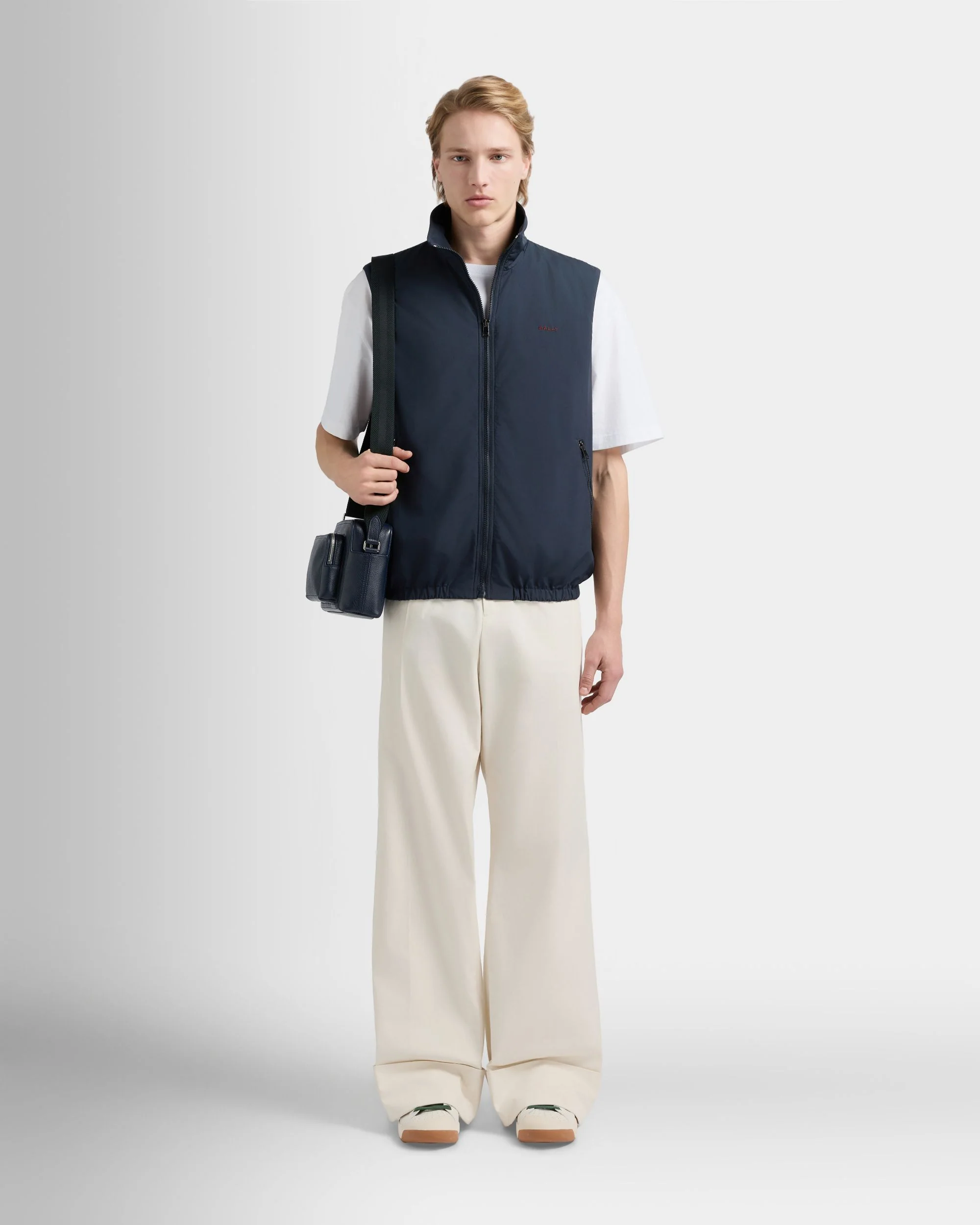 Vest in Navy Blue Fabric - Image 2