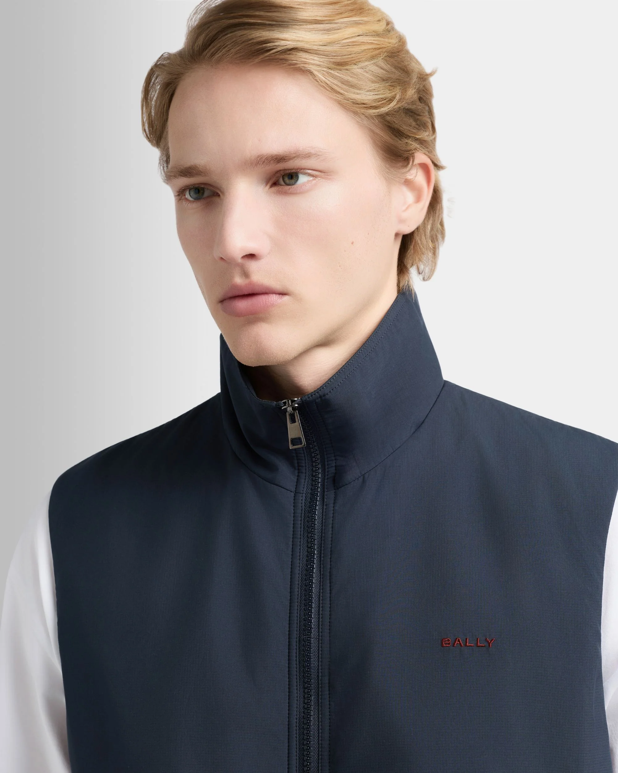 Vest in Navy Blue Fabric - Image 3