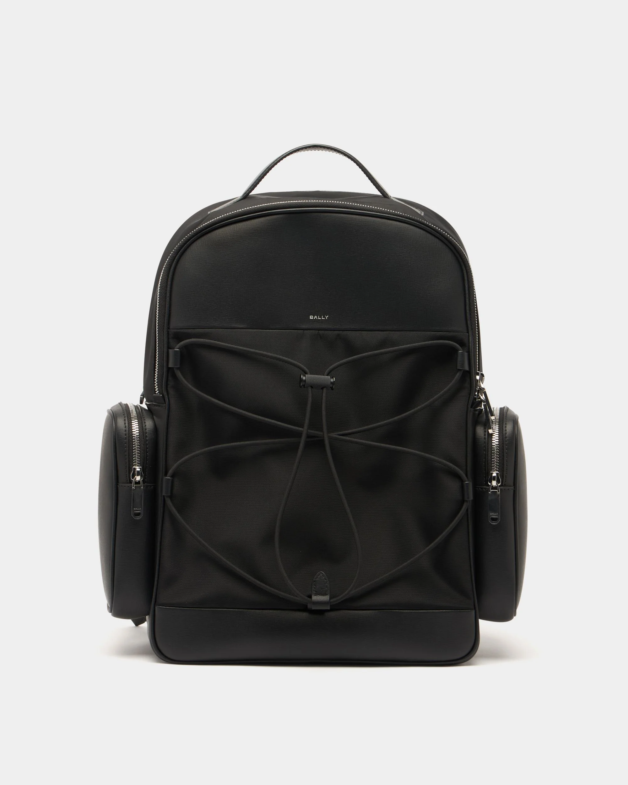Vogel Backpack in Black Nylon and Recycled Leather