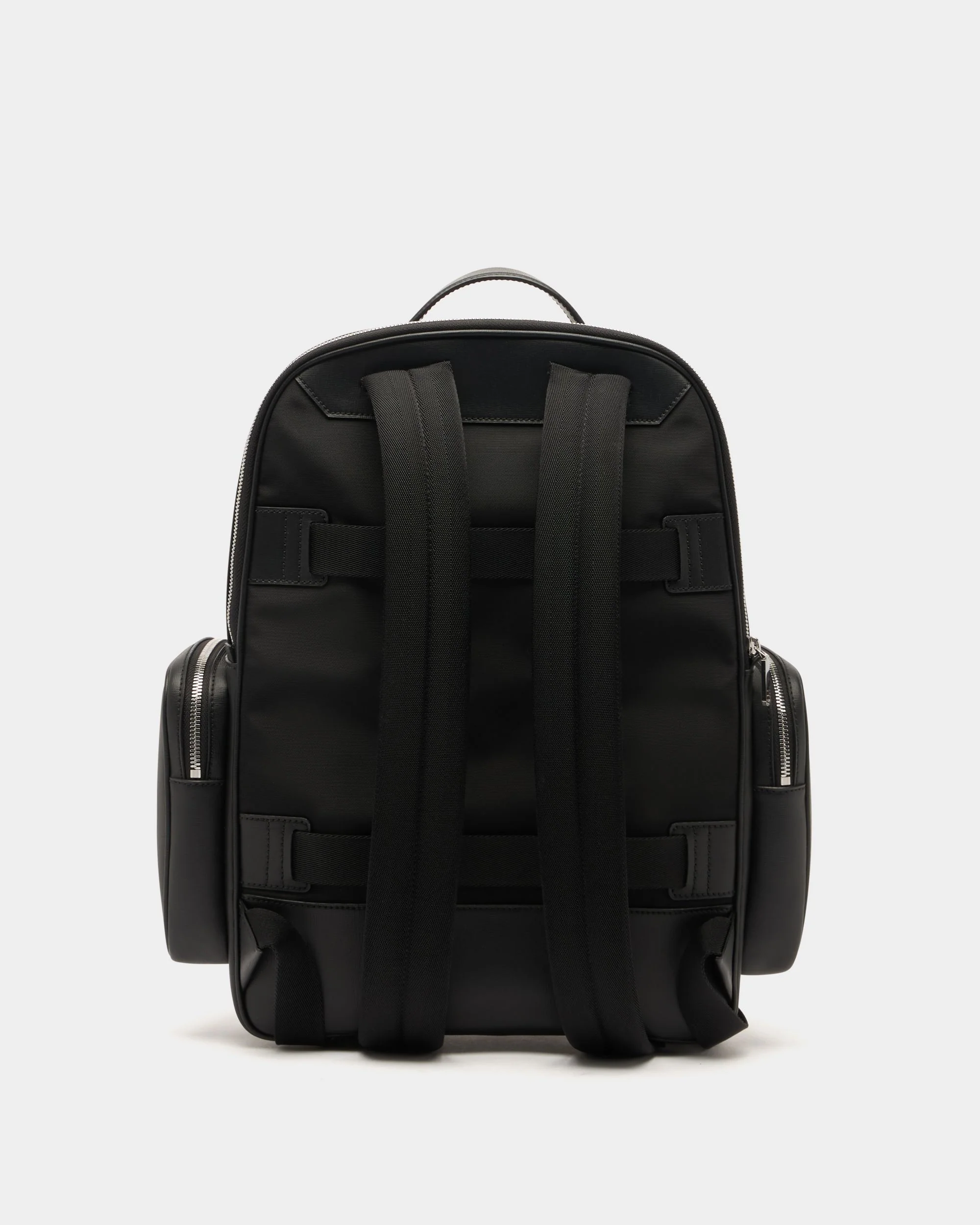 Vogel Backpack in Black Nylon and Recycled Leather - Image 3