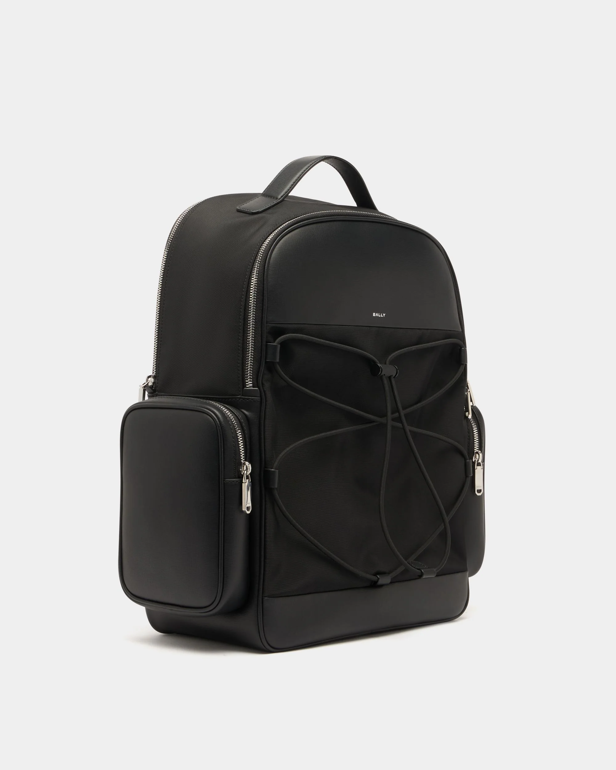 Vogel Backpack in Black Nylon and Recycled Leather - Image 4