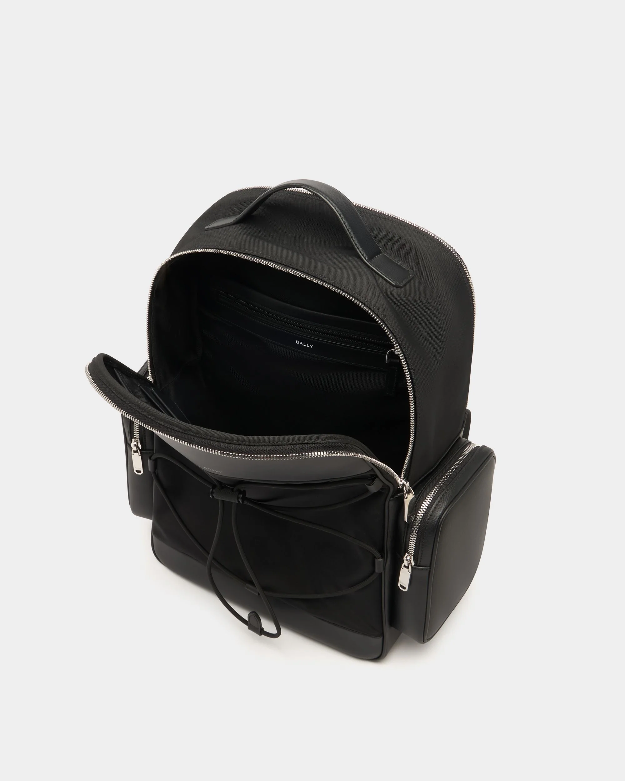 Vogel Backpack in Black Nylon and Recycled Leather - Image 5