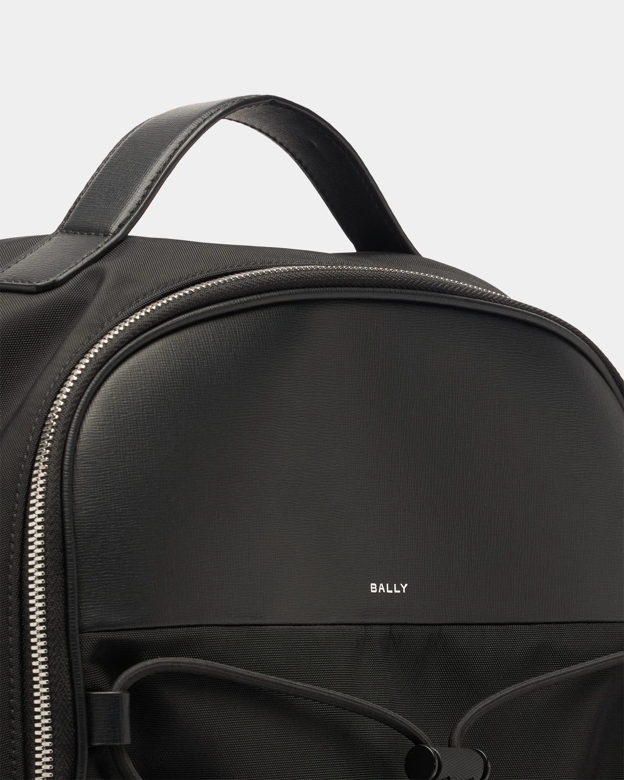 Vogel Backpack in Black Nylon and Recycled Leather - Image 6