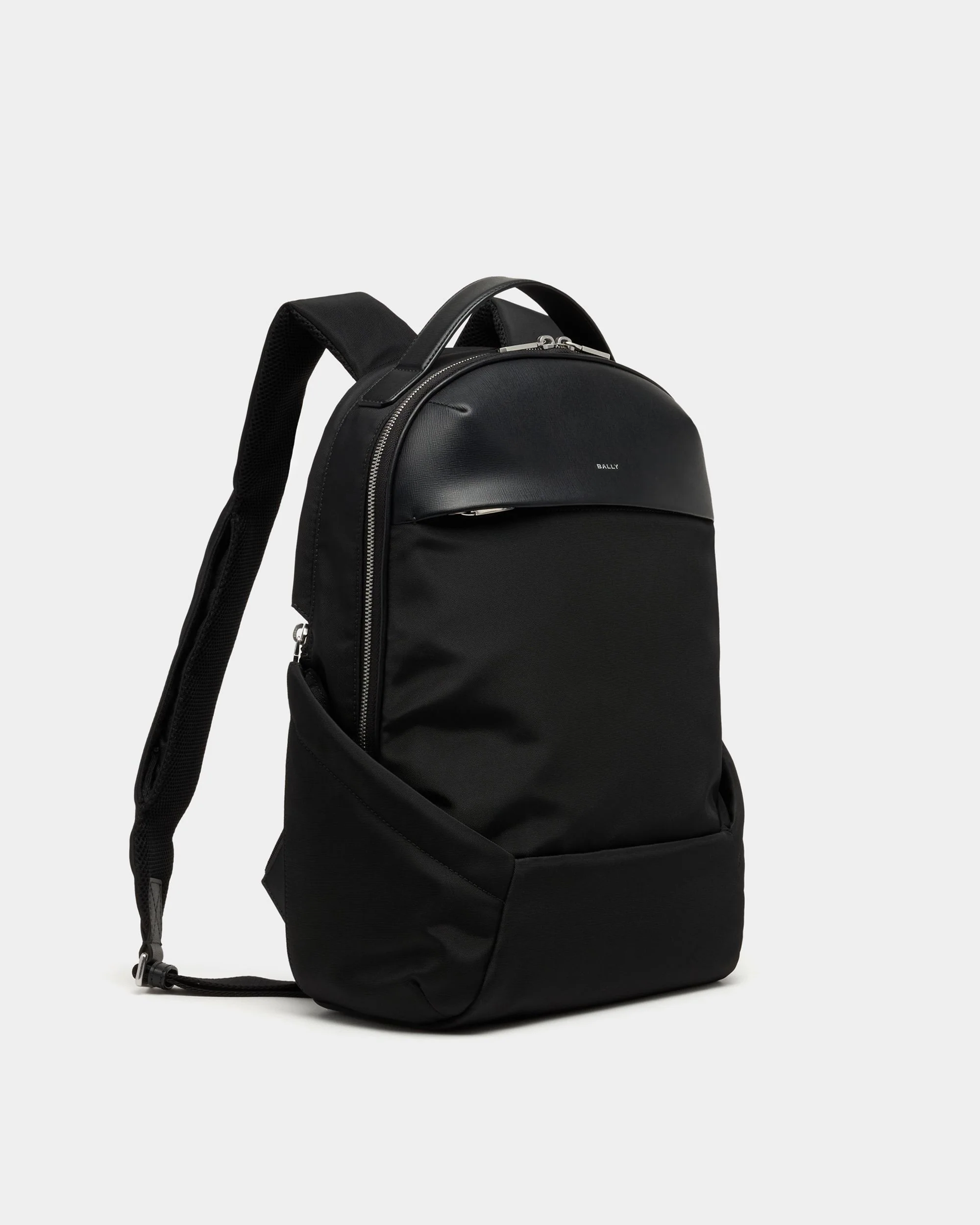Vogel Backpack in Black Nylon and Recycled Leather - Image 4