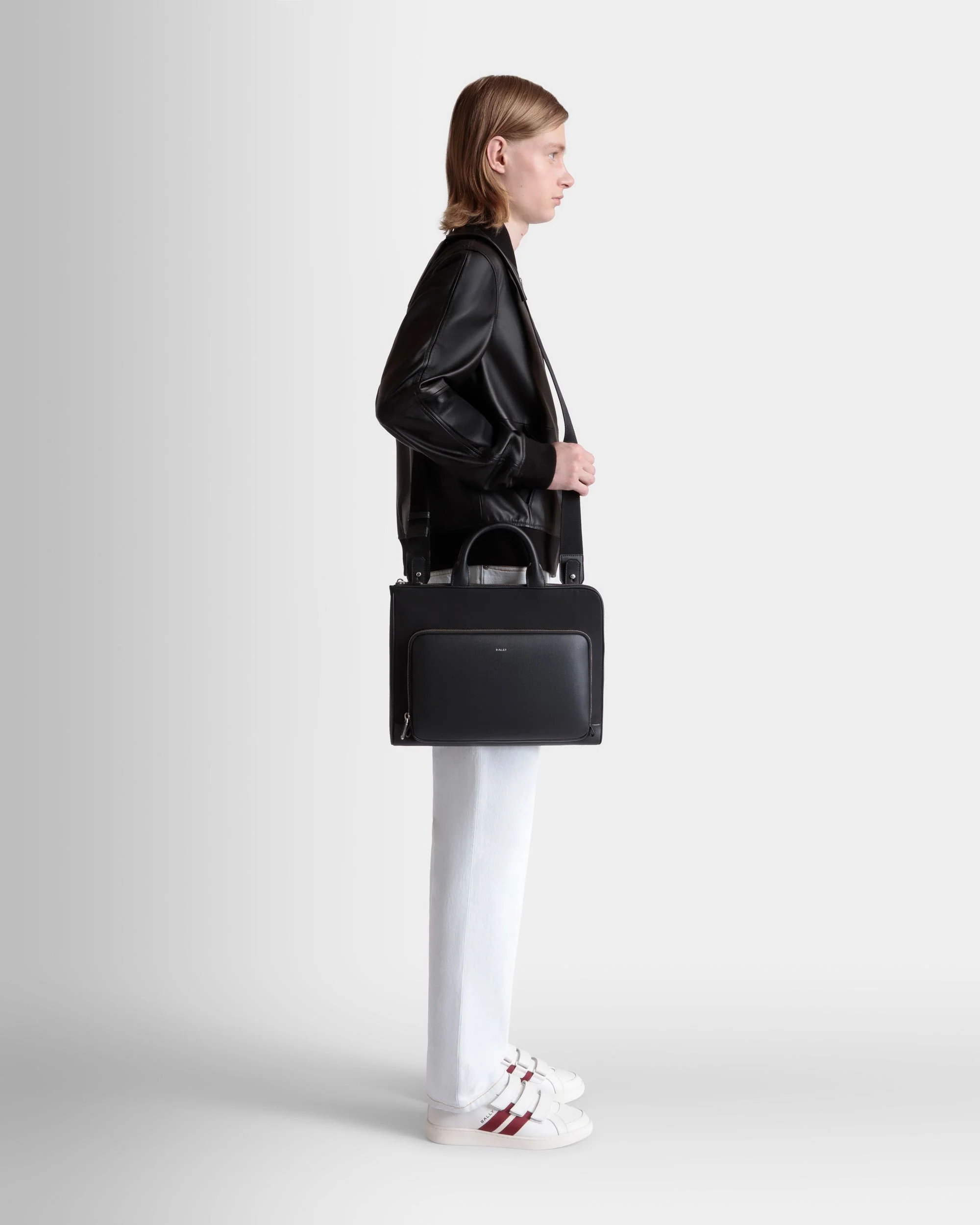 Vogel Briefcase in Black Nylon And Recycled Leather - Image 2