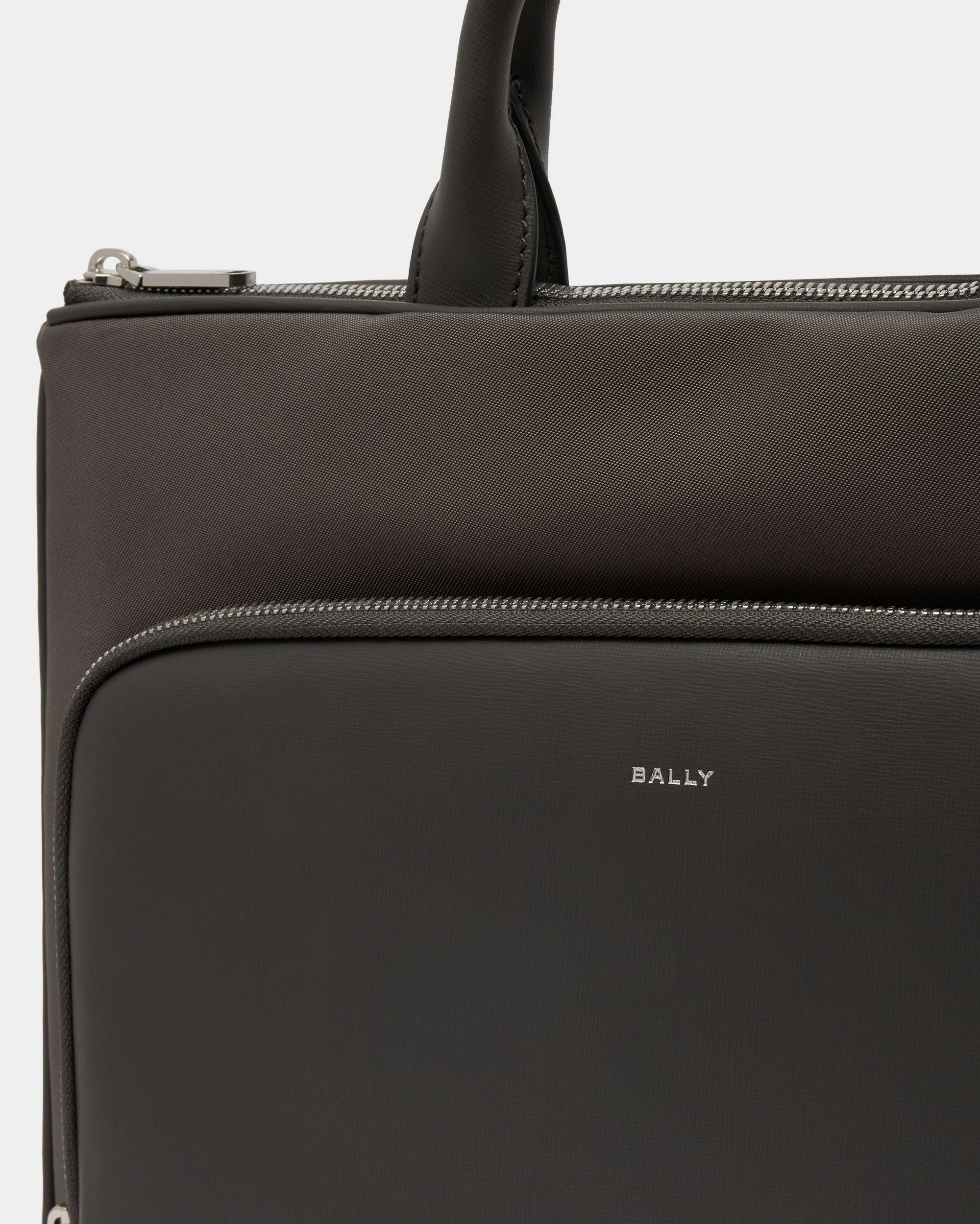 Vogel Briefcase in Grey Nylon and Recycled Leather - Image 6