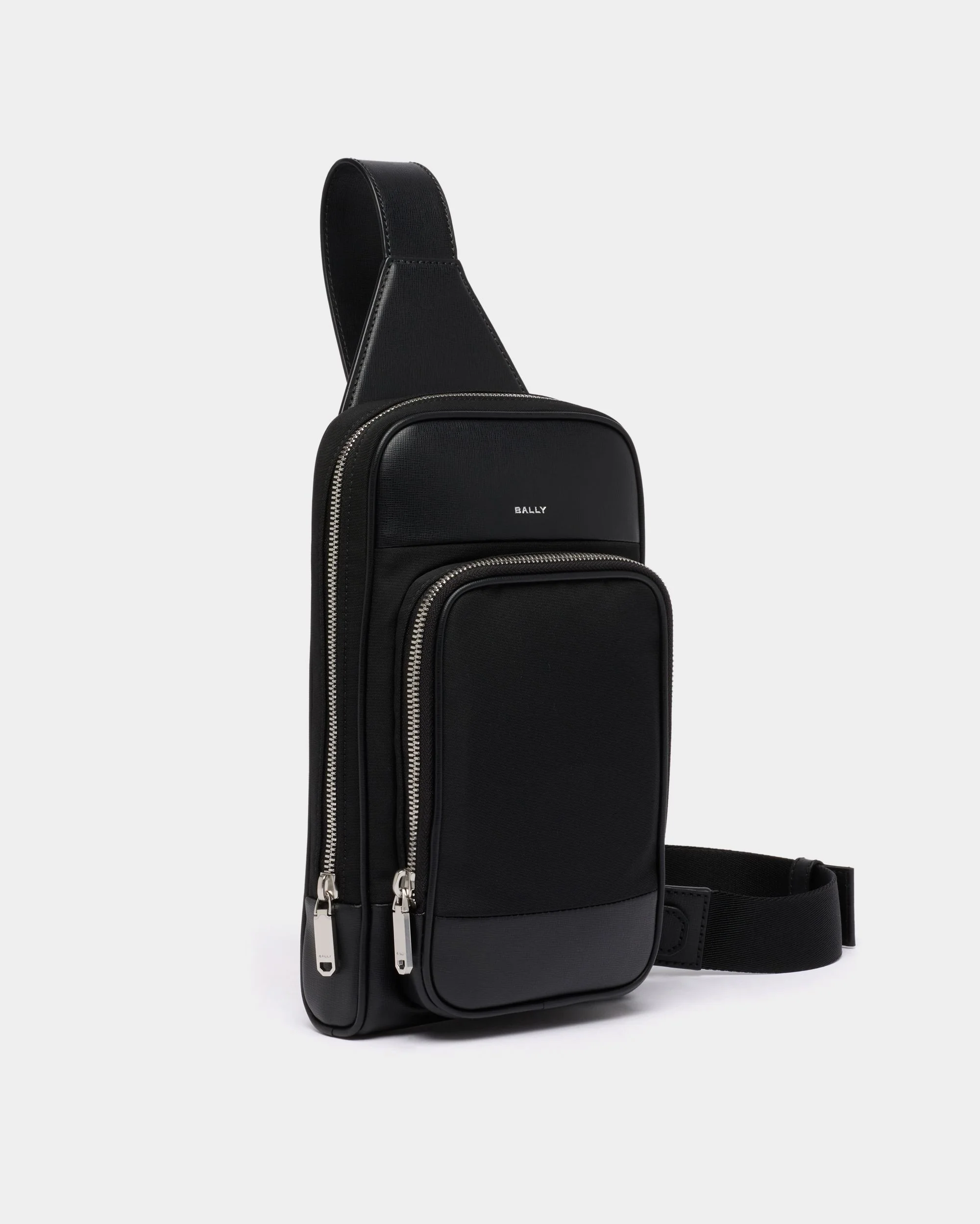 Vogel Sling Bag in Black Nylon and Recycled Leather - Image 4