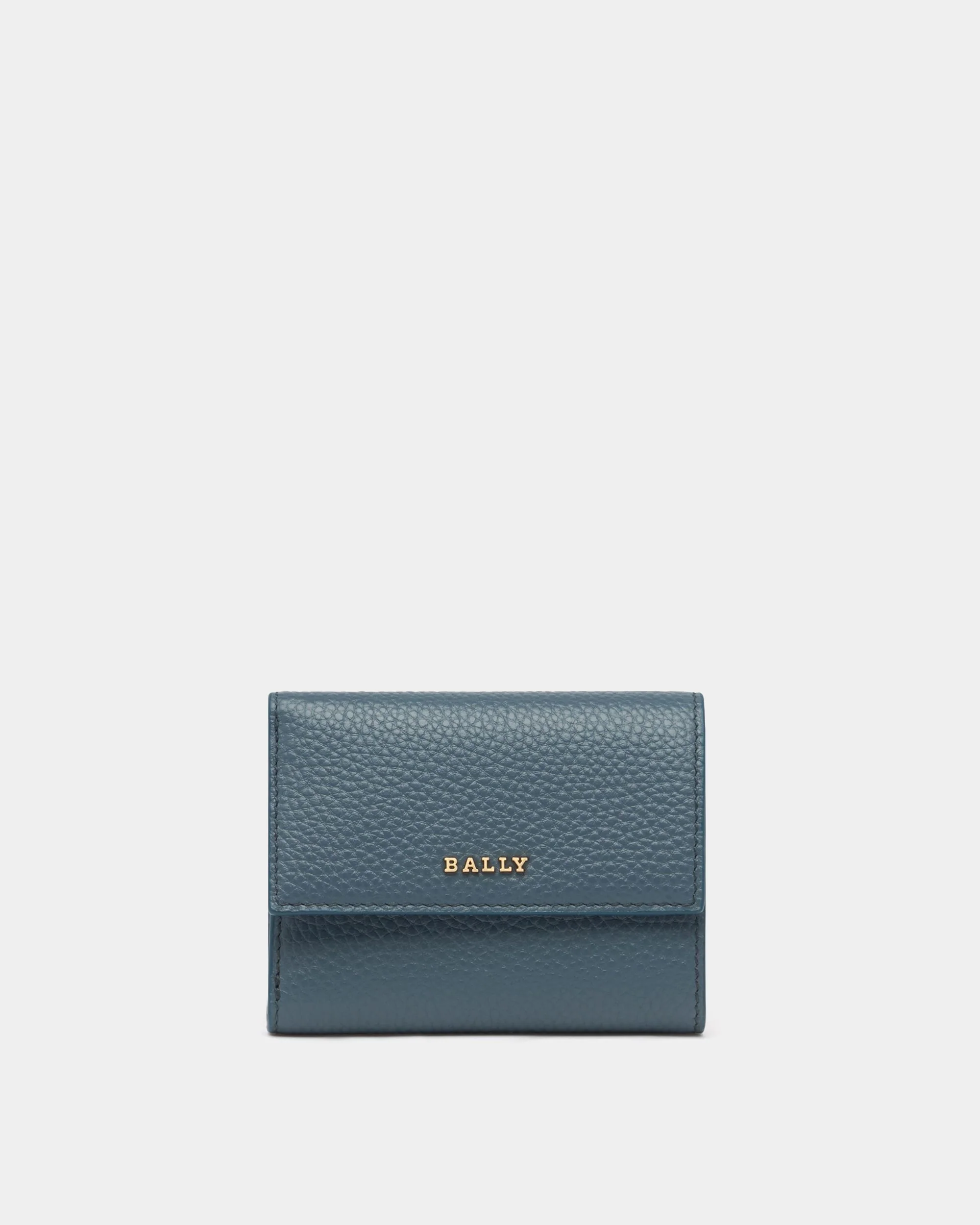 Wallet in Blue Grained Leather