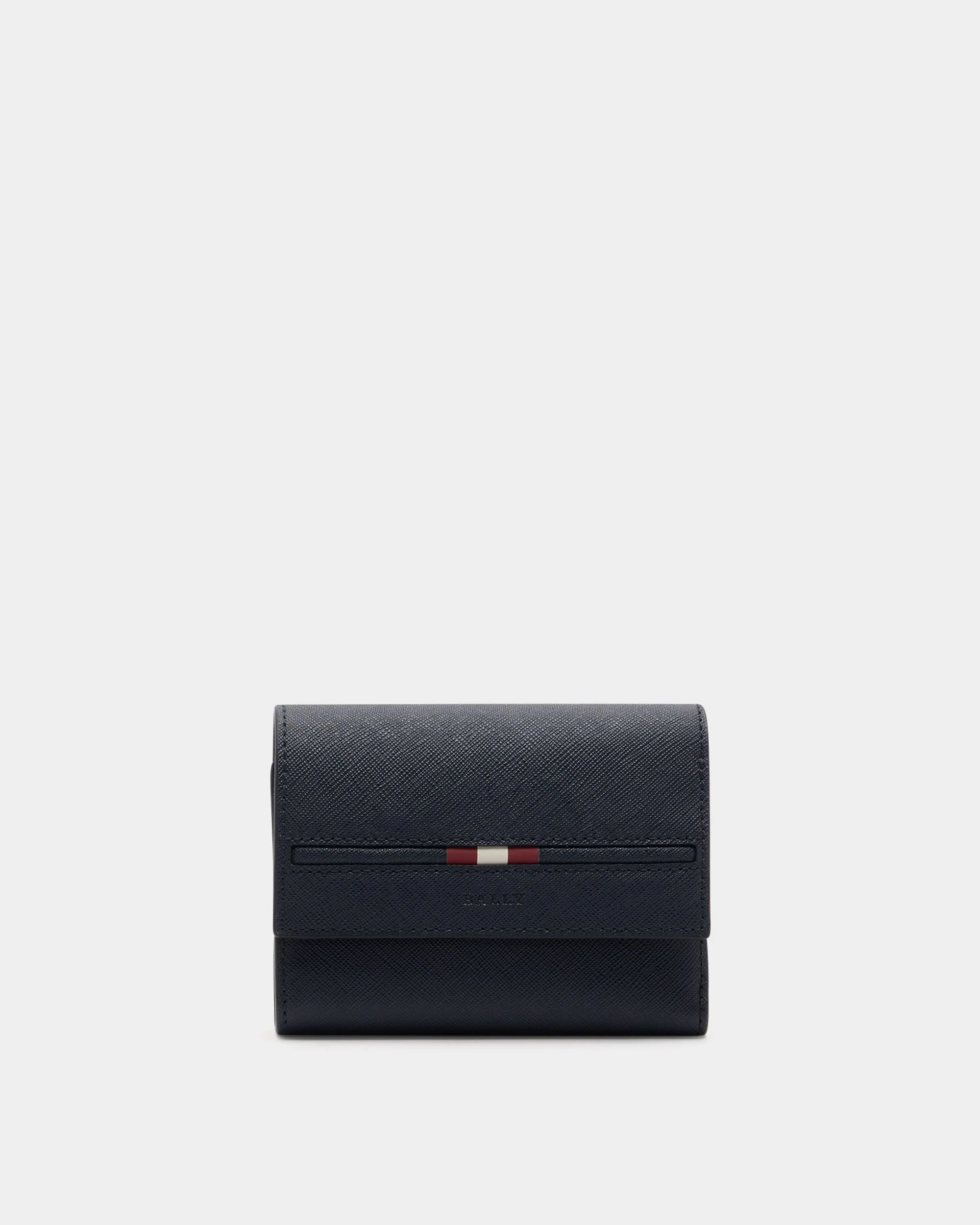 Wallet in Navy Blue Embossed Leather